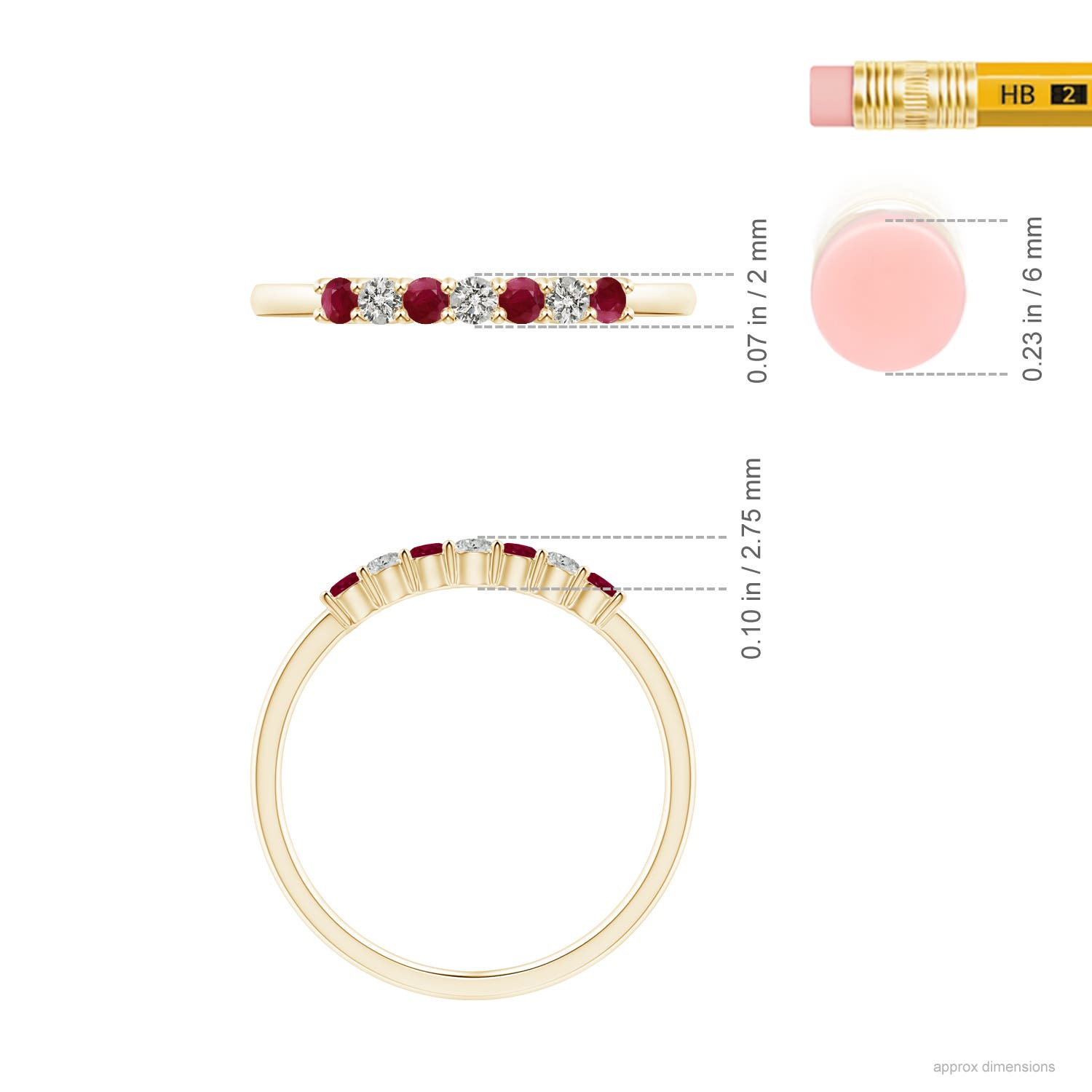 A - Ruby / 0.31 CT / 14 KT Yellow Gold