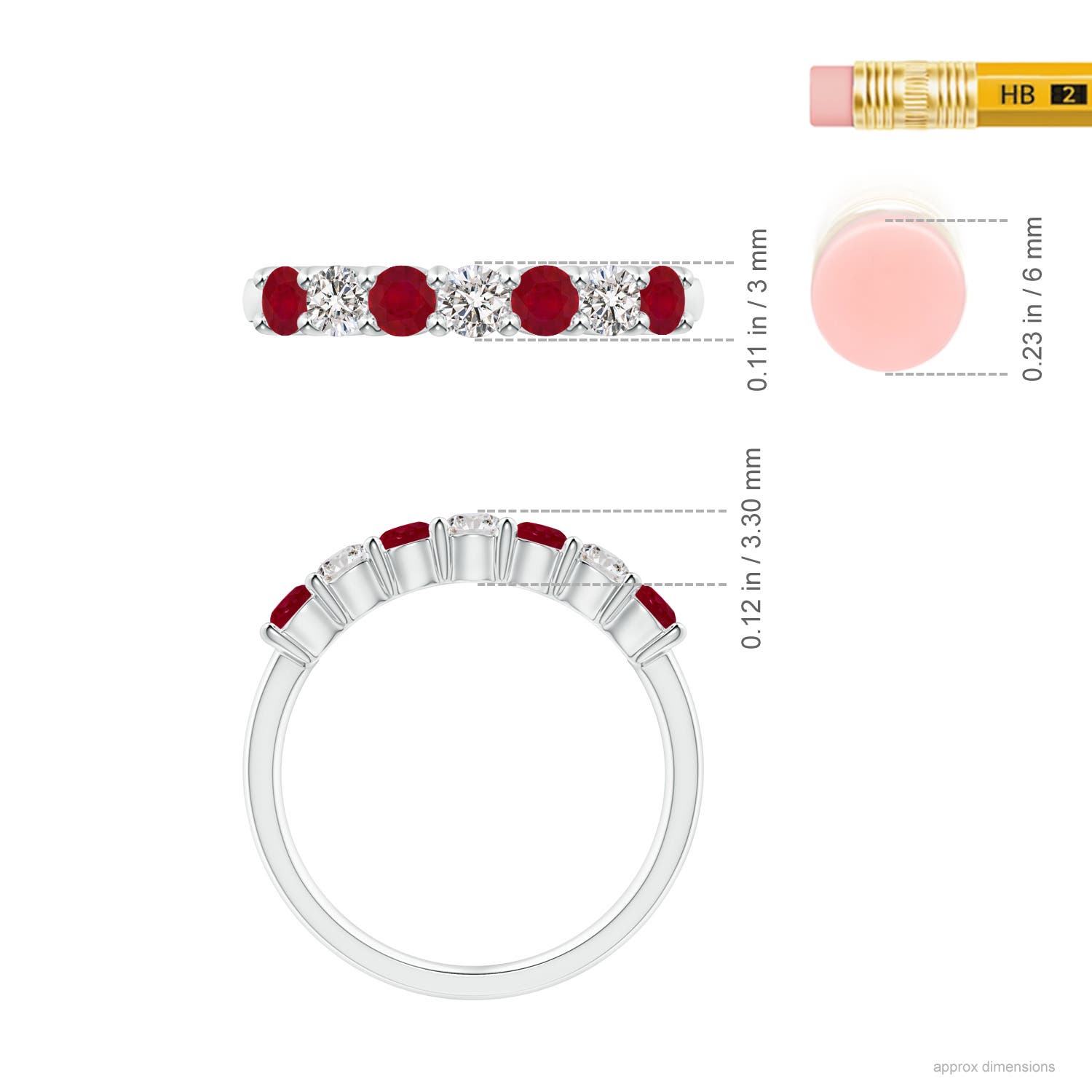 AA - Ruby / 0.92 CT / 14 KT White Gold