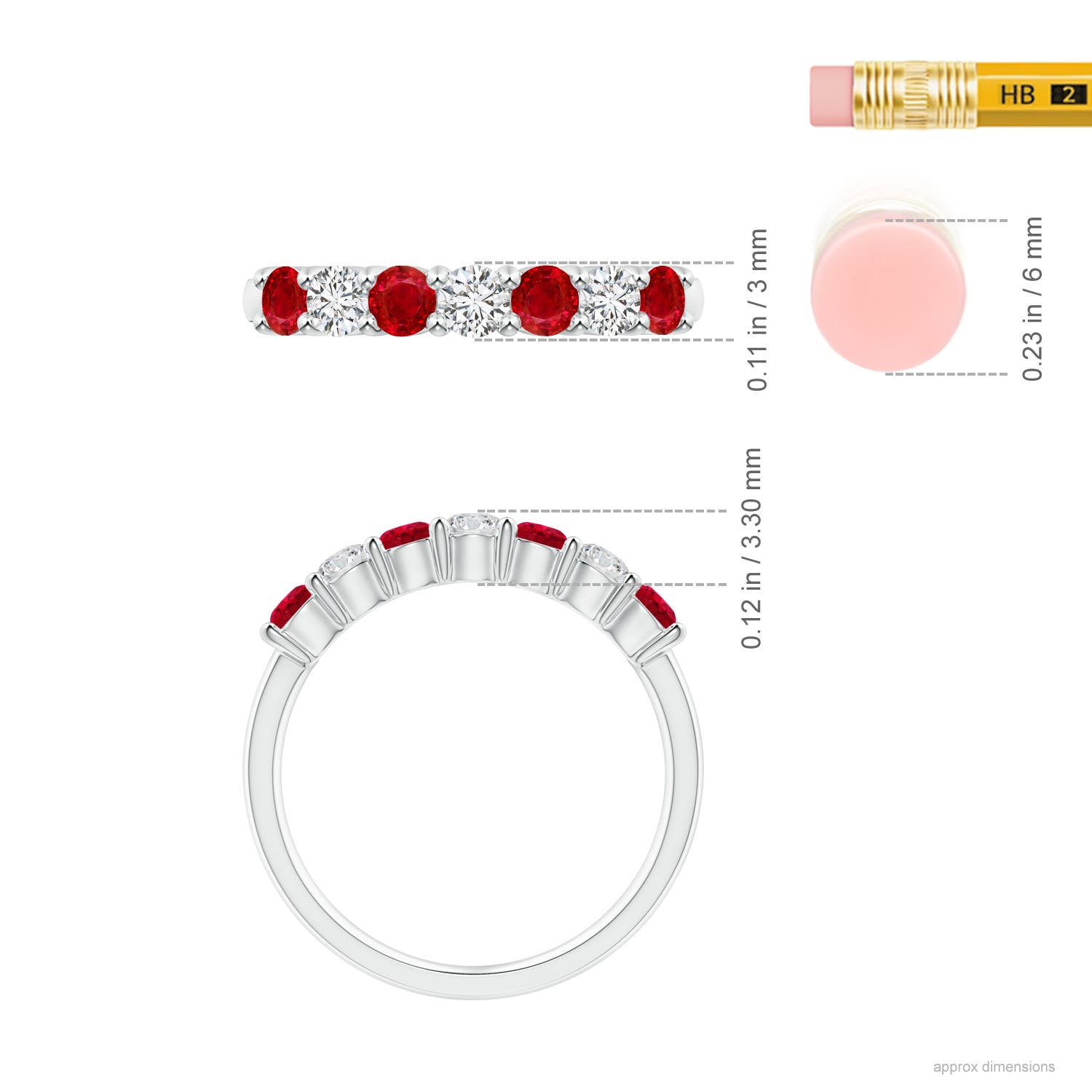 AAA - Ruby / 0.92 CT / 14 KT White Gold