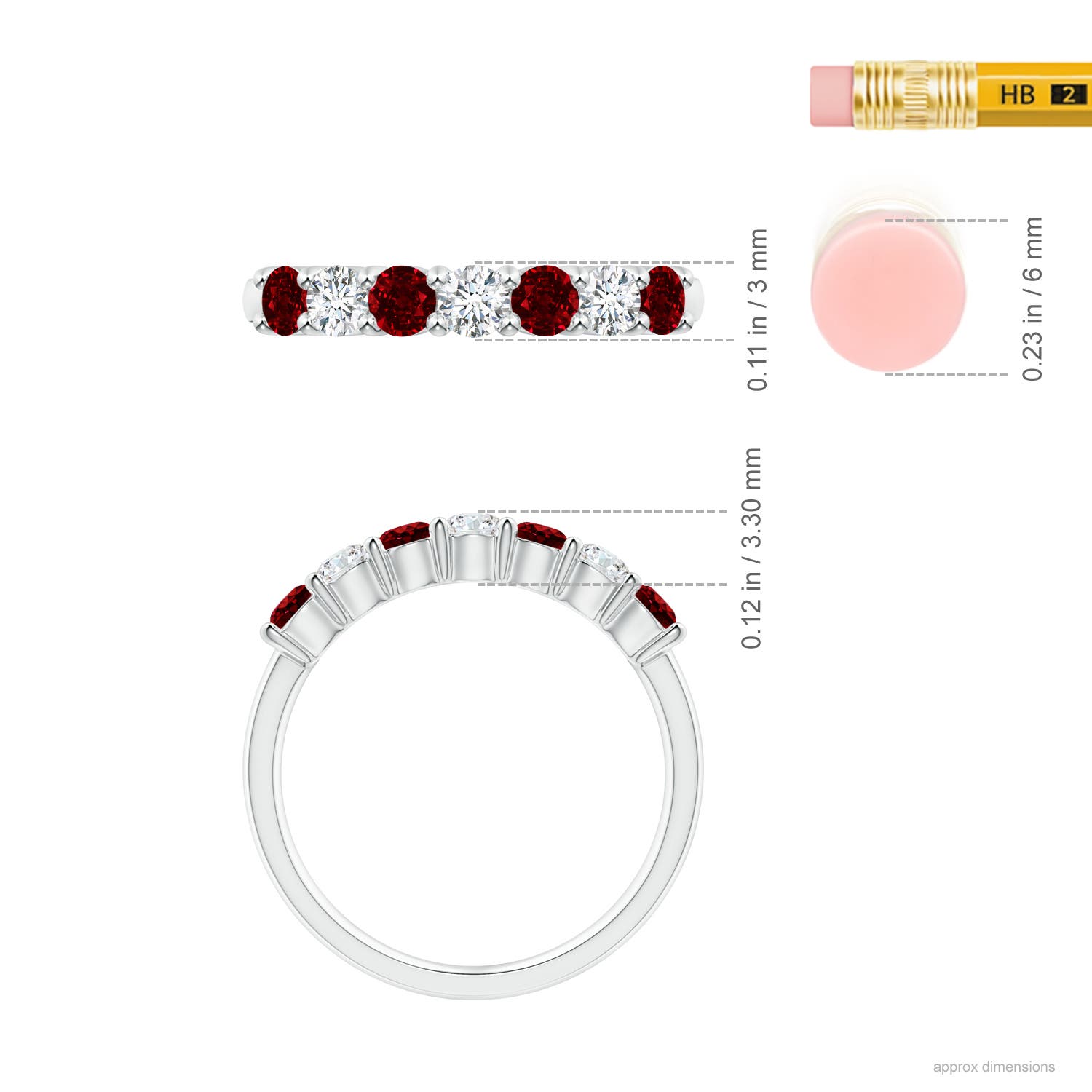 AAAA - Ruby / 0.92 CT / 14 KT White Gold