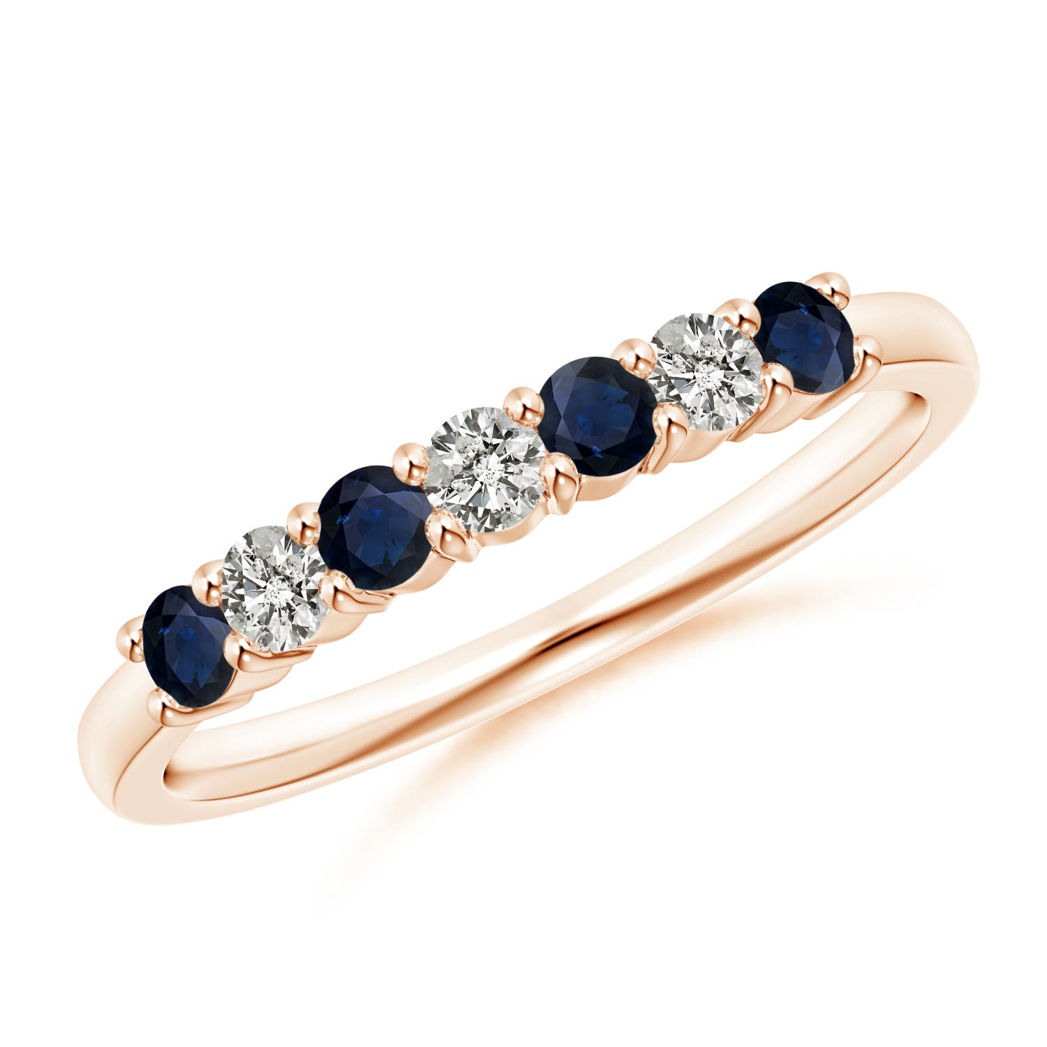 A - Blue Sapphire / 0.57 CT / 14 KT Rose Gold