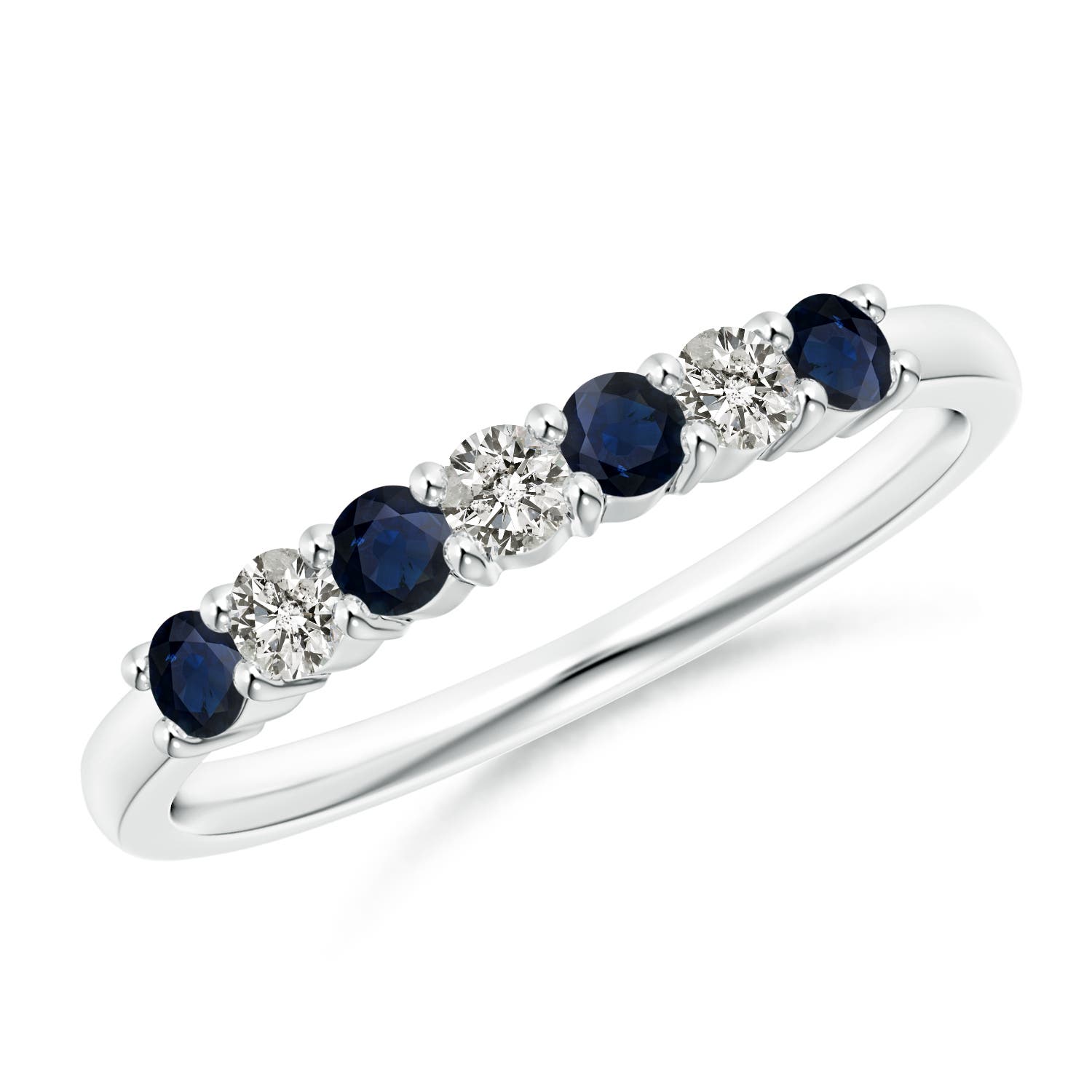 A - Blue Sapphire / 0.57 CT / 14 KT White Gold