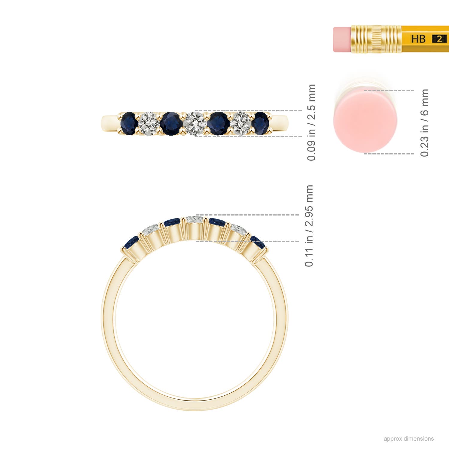 A - Blue Sapphire / 0.57 CT / 14 KT Yellow Gold