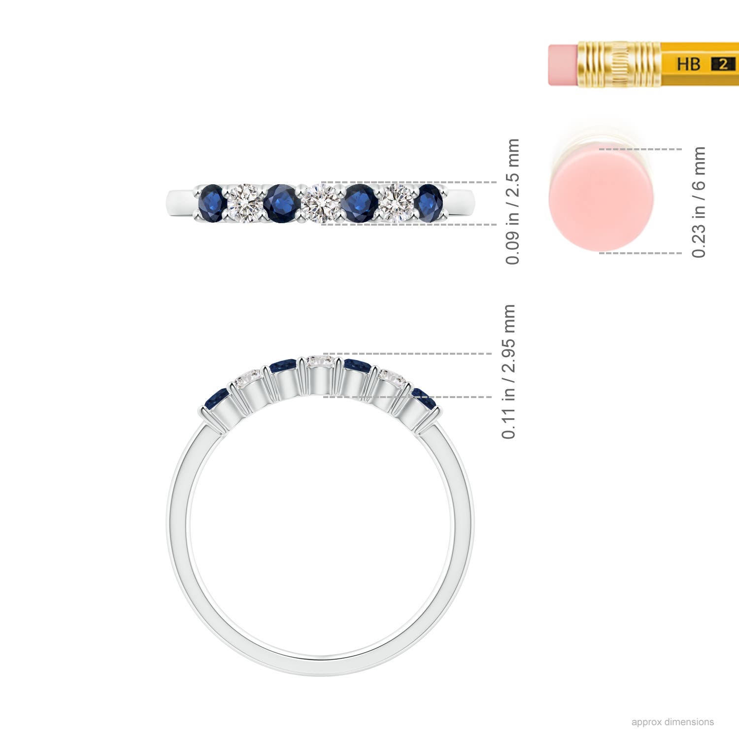 AA - Blue Sapphire / 0.57 CT / 14 KT White Gold