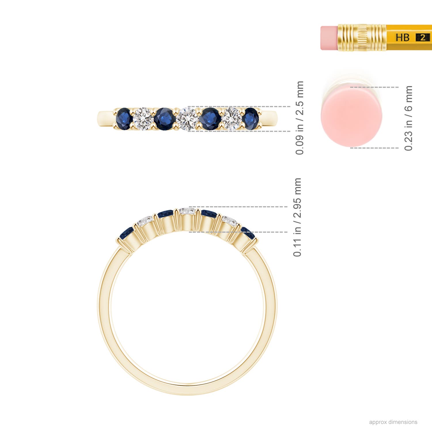 AA - Blue Sapphire / 0.57 CT / 14 KT Yellow Gold