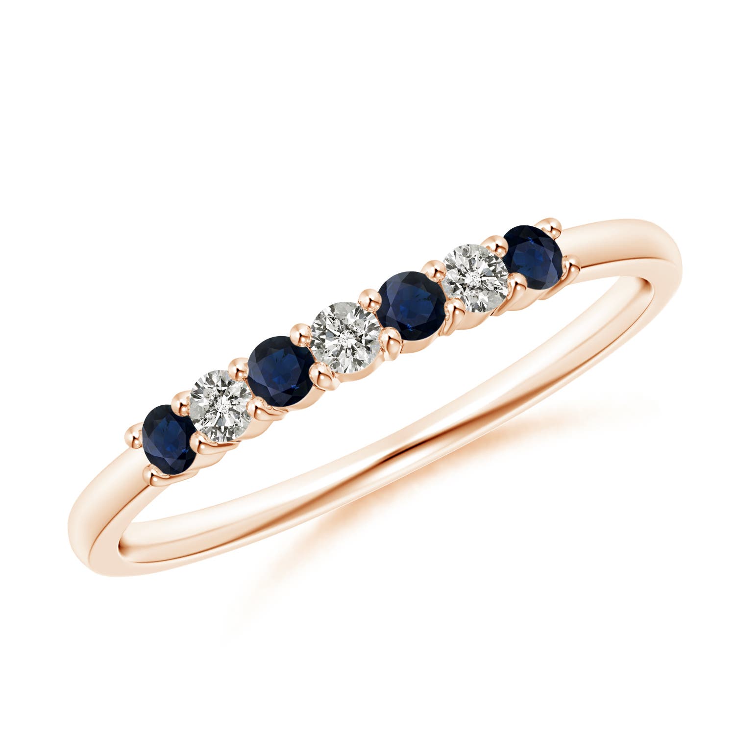 A - Blue Sapphire / 0.31 CT / 14 KT Rose Gold