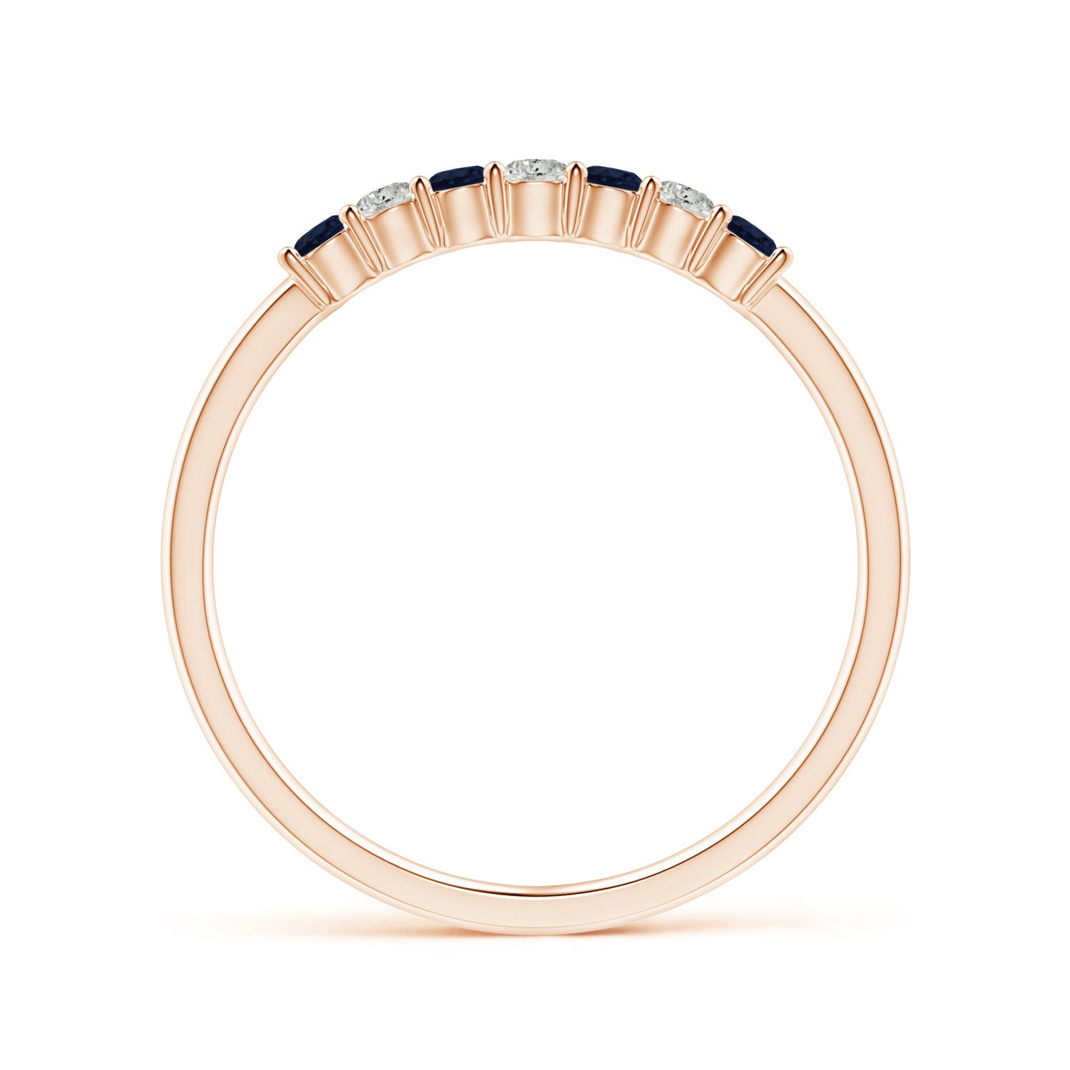 A - Blue Sapphire / 0.31 CT / 14 KT Rose Gold