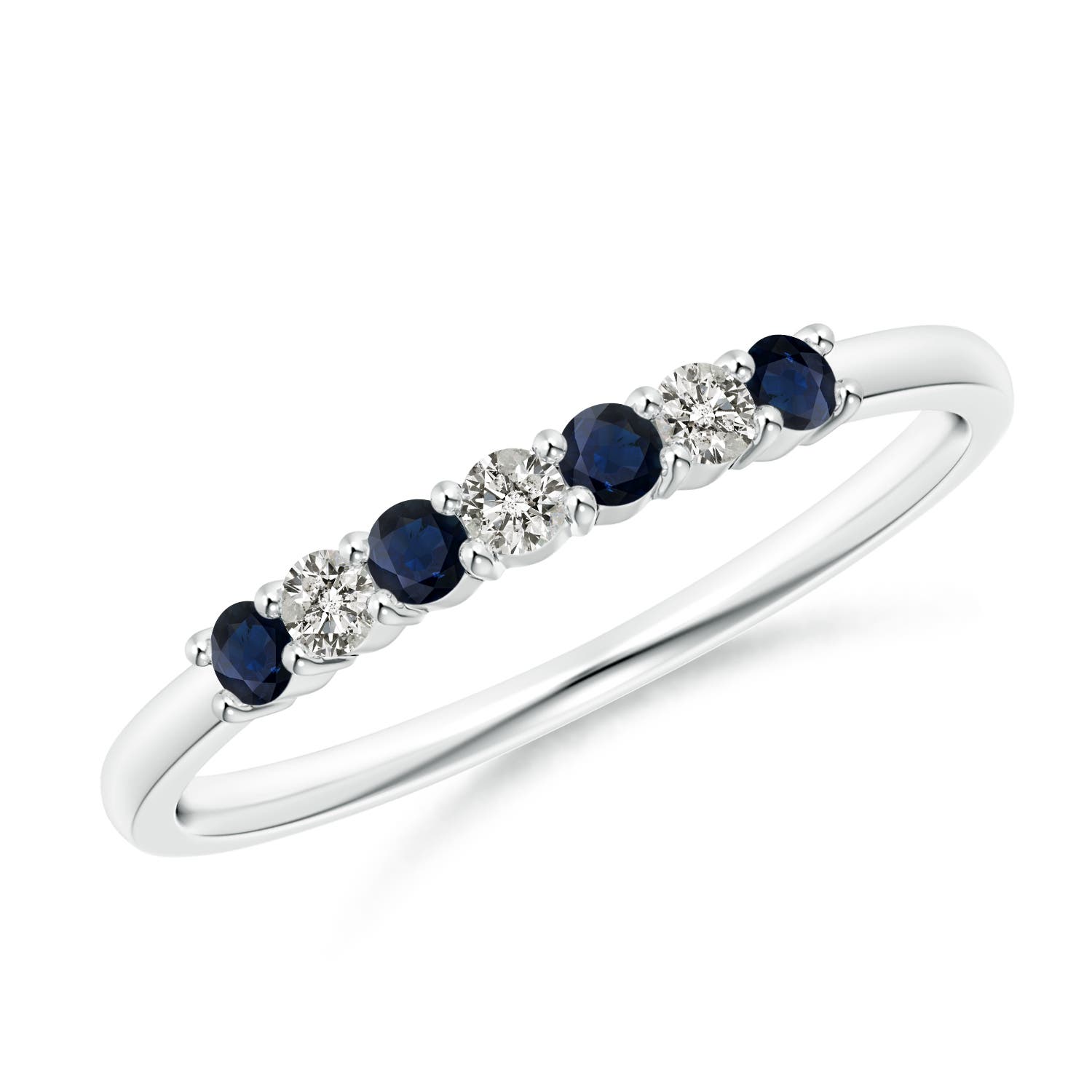 A - Blue Sapphire / 0.31 CT / 14 KT White Gold