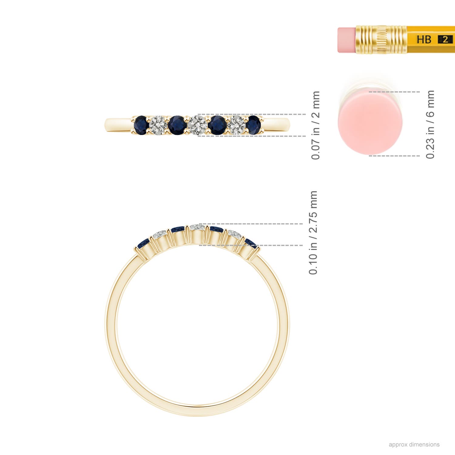 A - Blue Sapphire / 0.31 CT / 14 KT Yellow Gold