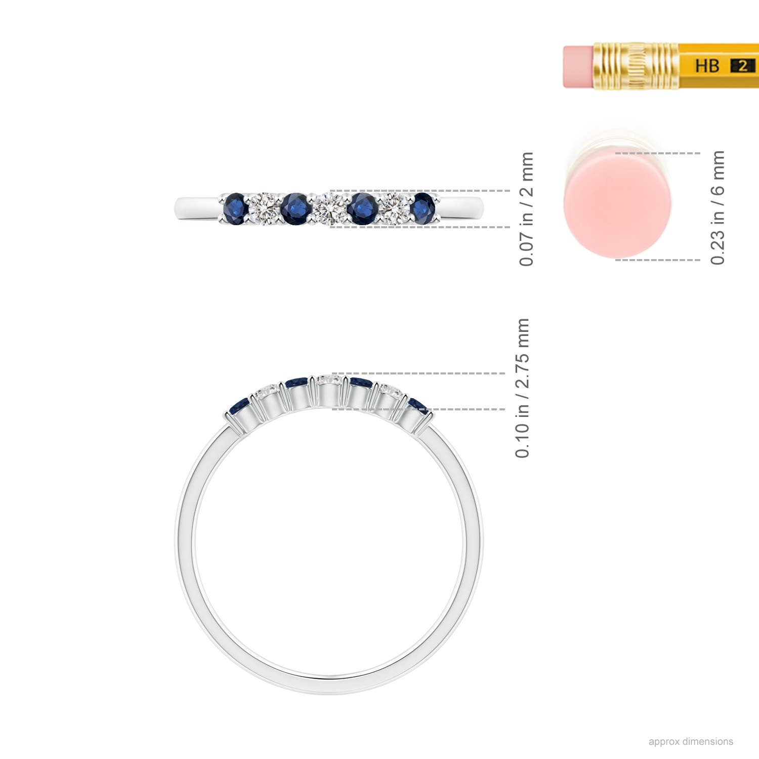 AA - Blue Sapphire / 0.31 CT / 14 KT White Gold