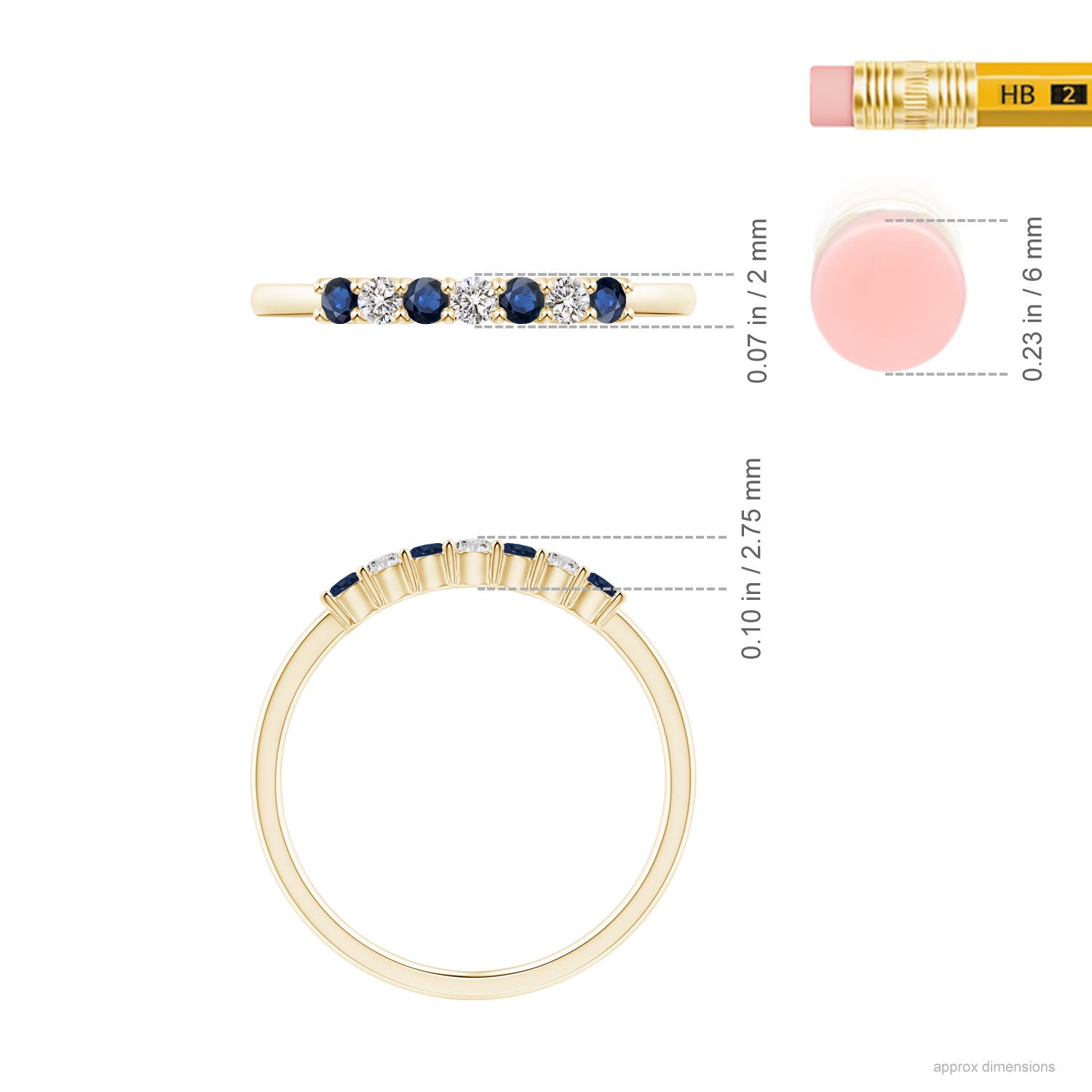 AA - Blue Sapphire / 0.31 CT / 14 KT Yellow Gold