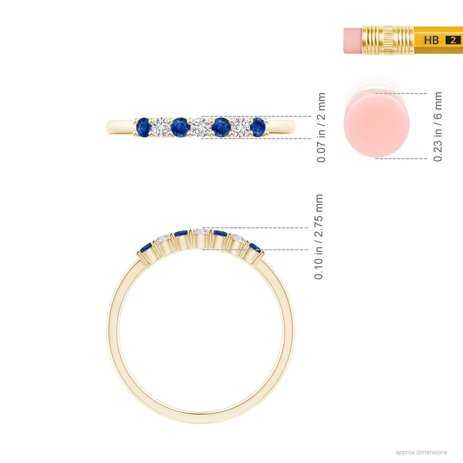 AAA - Blue Sapphire / 0.31 CT / 14 KT Yellow Gold