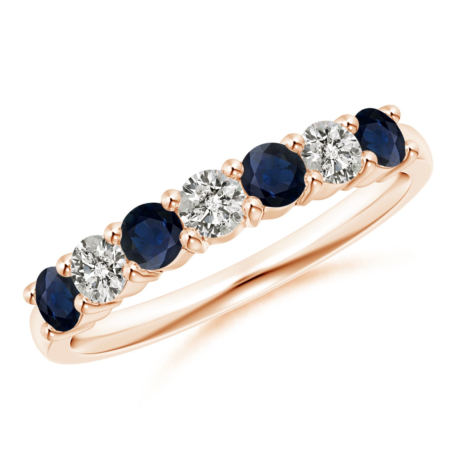 A - Blue Sapphire / 0.88 CT / 14 KT Rose Gold