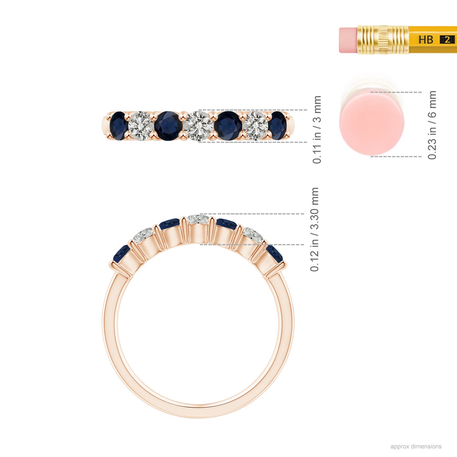 A - Blue Sapphire / 0.88 CT / 14 KT Rose Gold