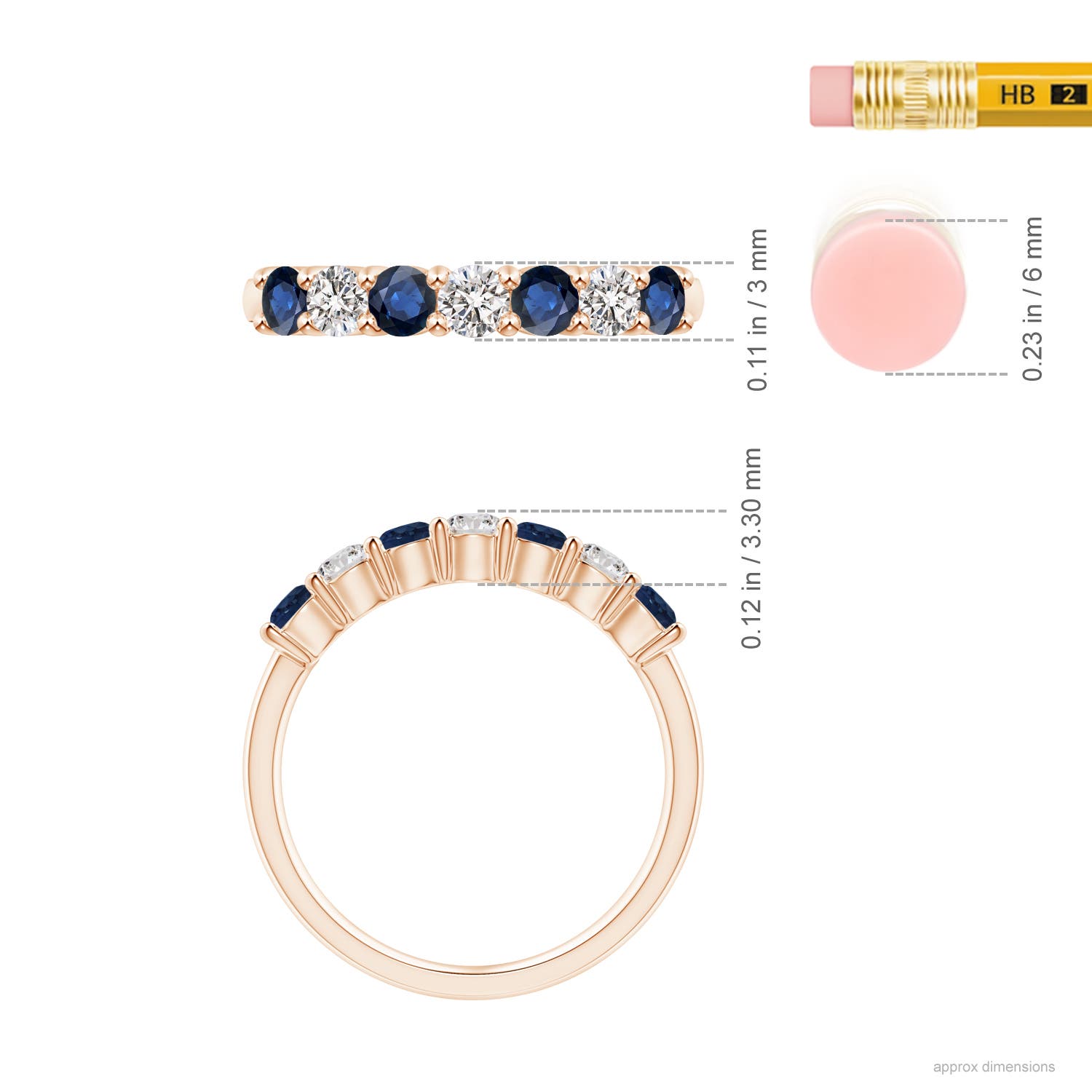 AA - Blue Sapphire / 0.88 CT / 14 KT Rose Gold