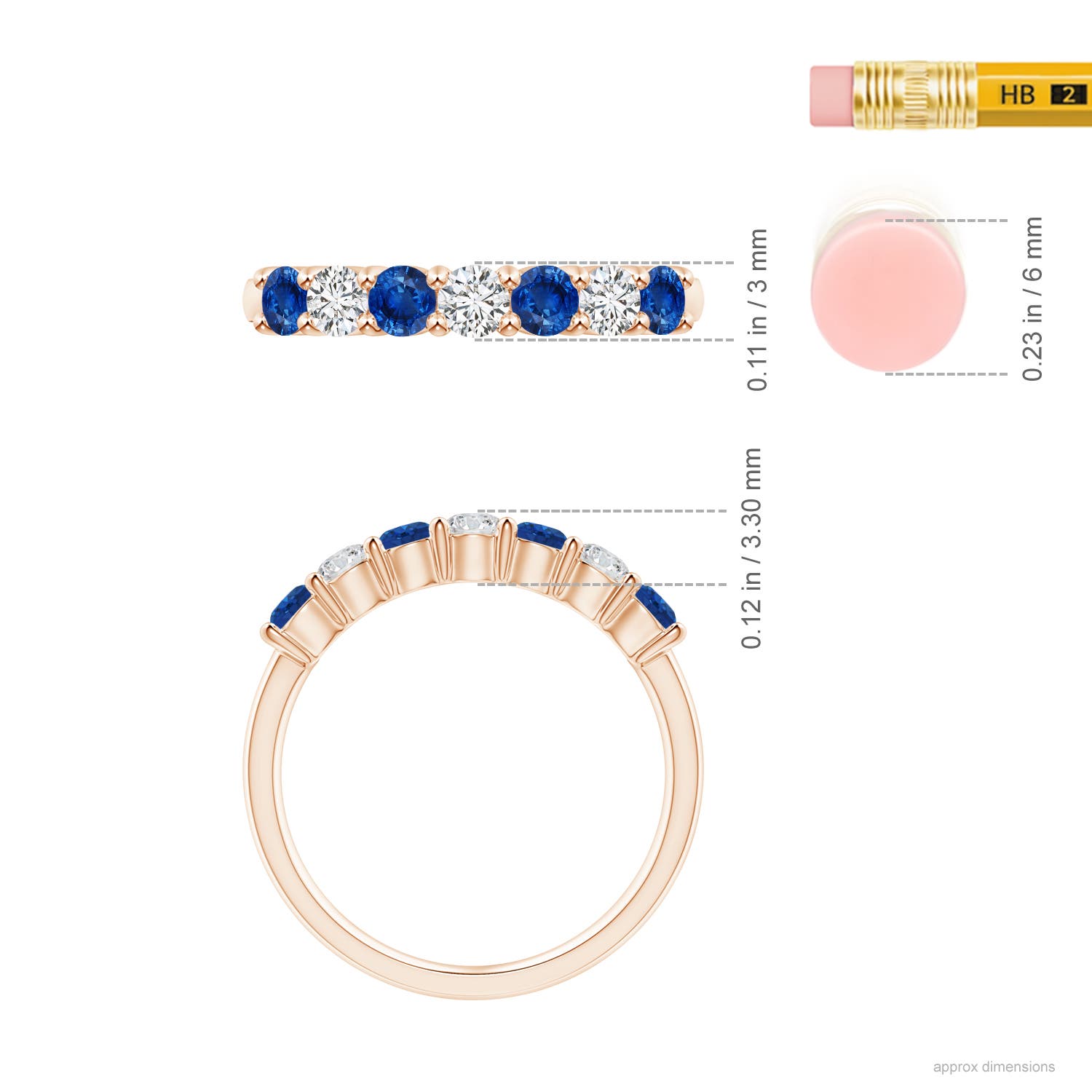 AAA - Blue Sapphire / 0.88 CT / 14 KT Rose Gold