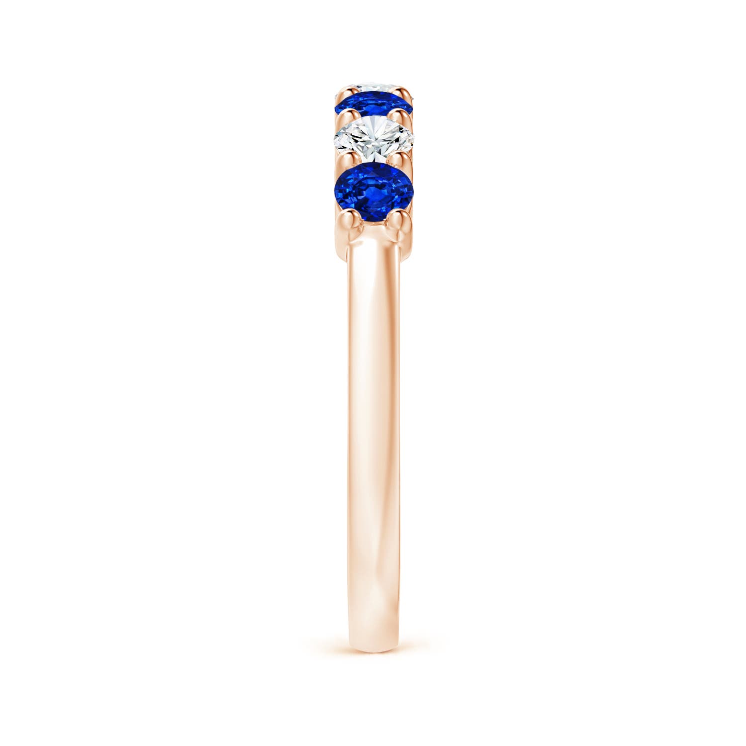 AAAA - Blue Sapphire / 0.88 CT / 14 KT Rose Gold