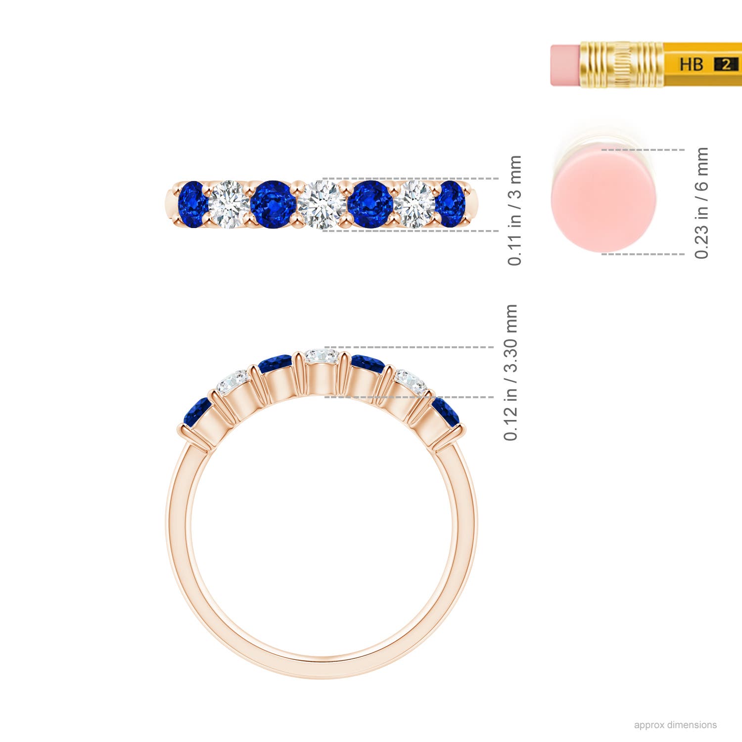 AAAA - Blue Sapphire / 0.88 CT / 14 KT Rose Gold