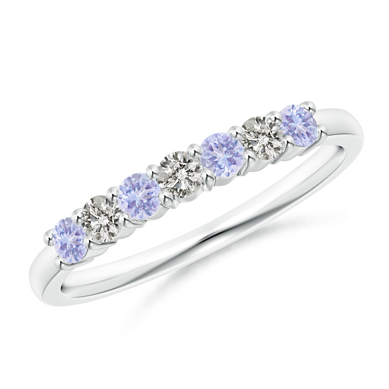 A - Tanzanite / 0.49 CT / 14 KT White Gold