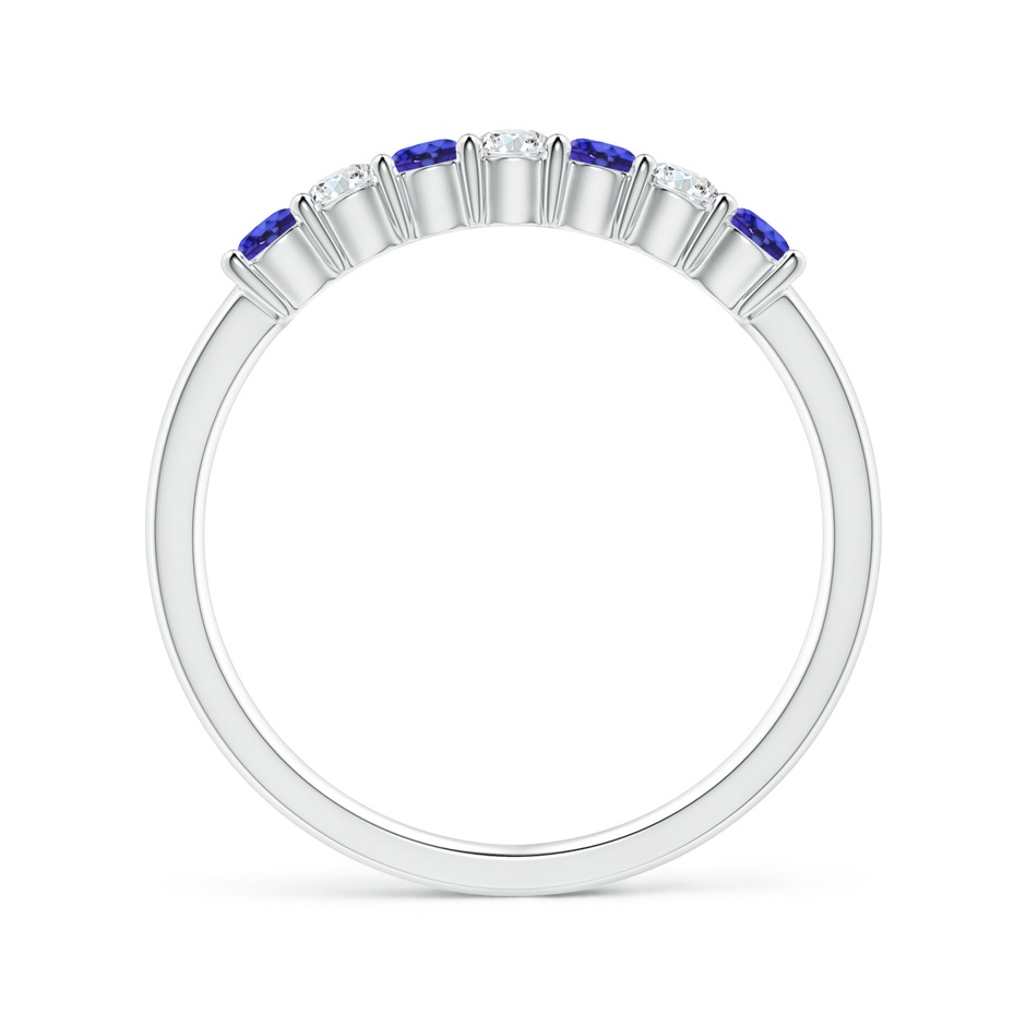 2.5mm AAAA Half Eternity 7 Stone Tanzanite and Diamond Wedding Band in White Gold side-1