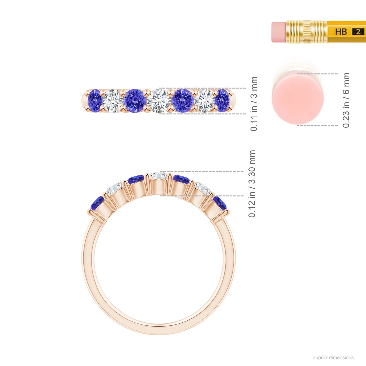 AAAA - Tanzanite / 0.72 CT / 14 KT Rose Gold