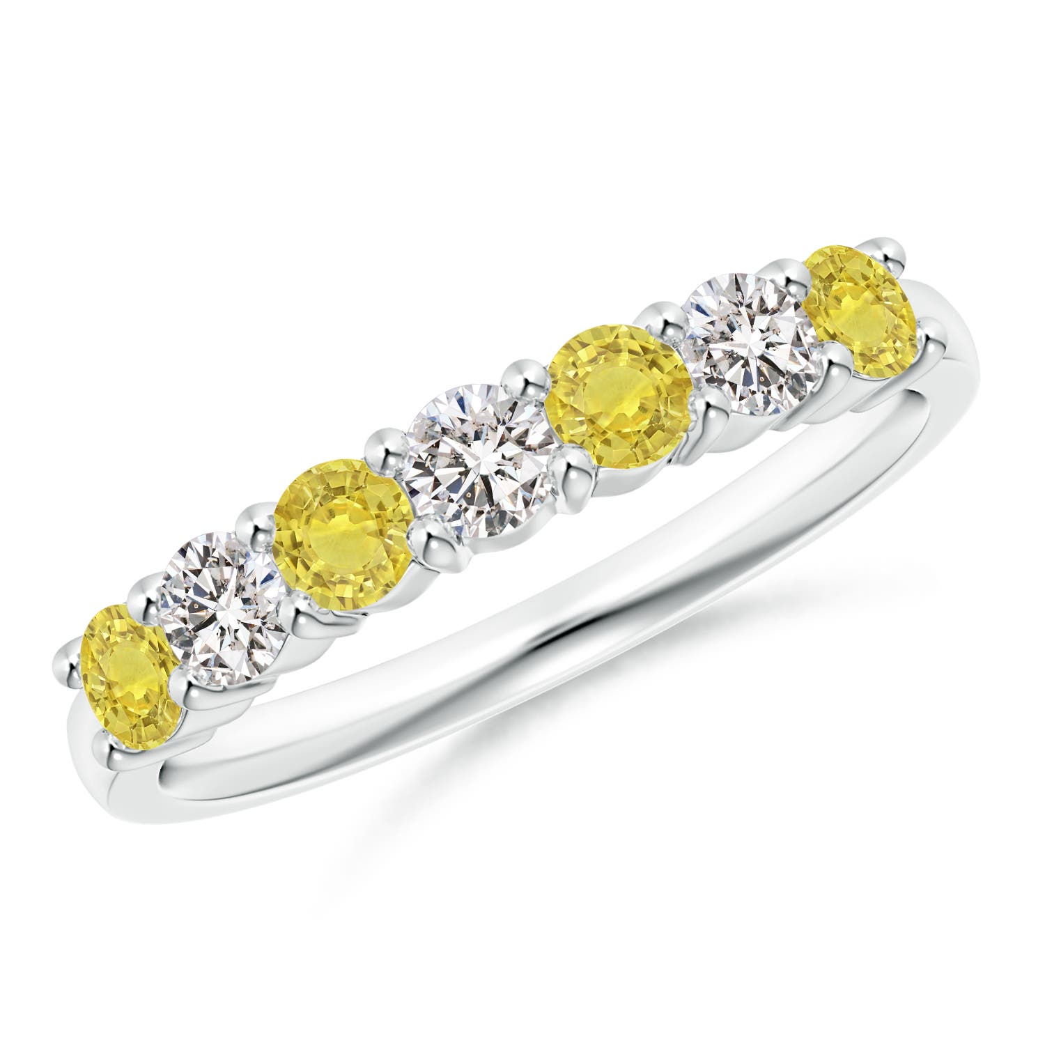 AA - Yellow Sapphire / 0.8 CT / 14 KT White Gold