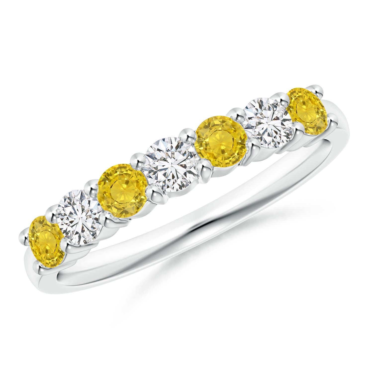 AAA - Yellow Sapphire / 0.8 CT / 14 KT White Gold