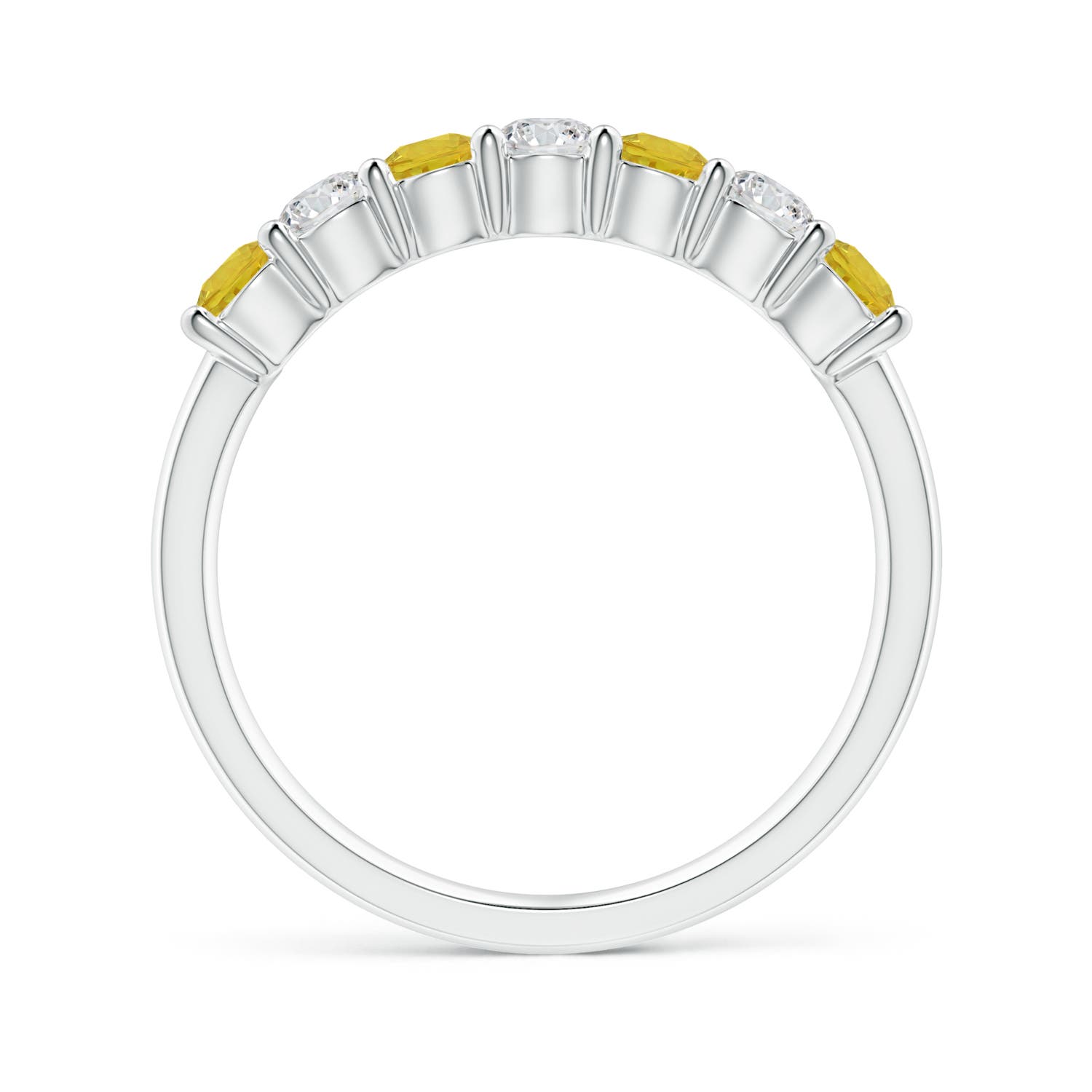 AAA - Yellow Sapphire / 0.8 CT / 14 KT White Gold