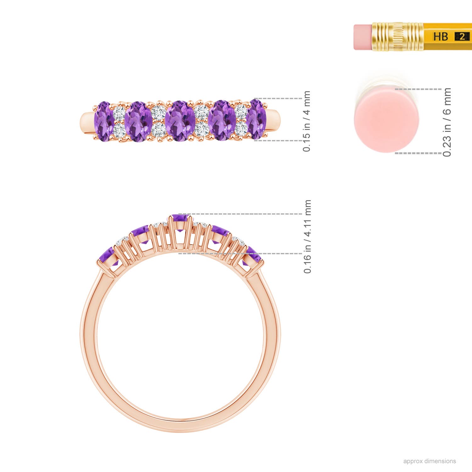 AA - Amethyst / 0.81 CT / 14 KT Rose Gold