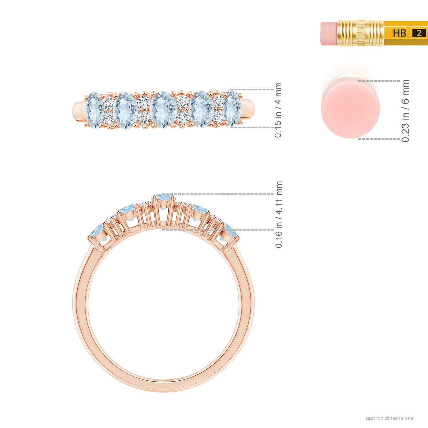 A - Aquamarine / 0.86 CT / 14 KT Rose Gold