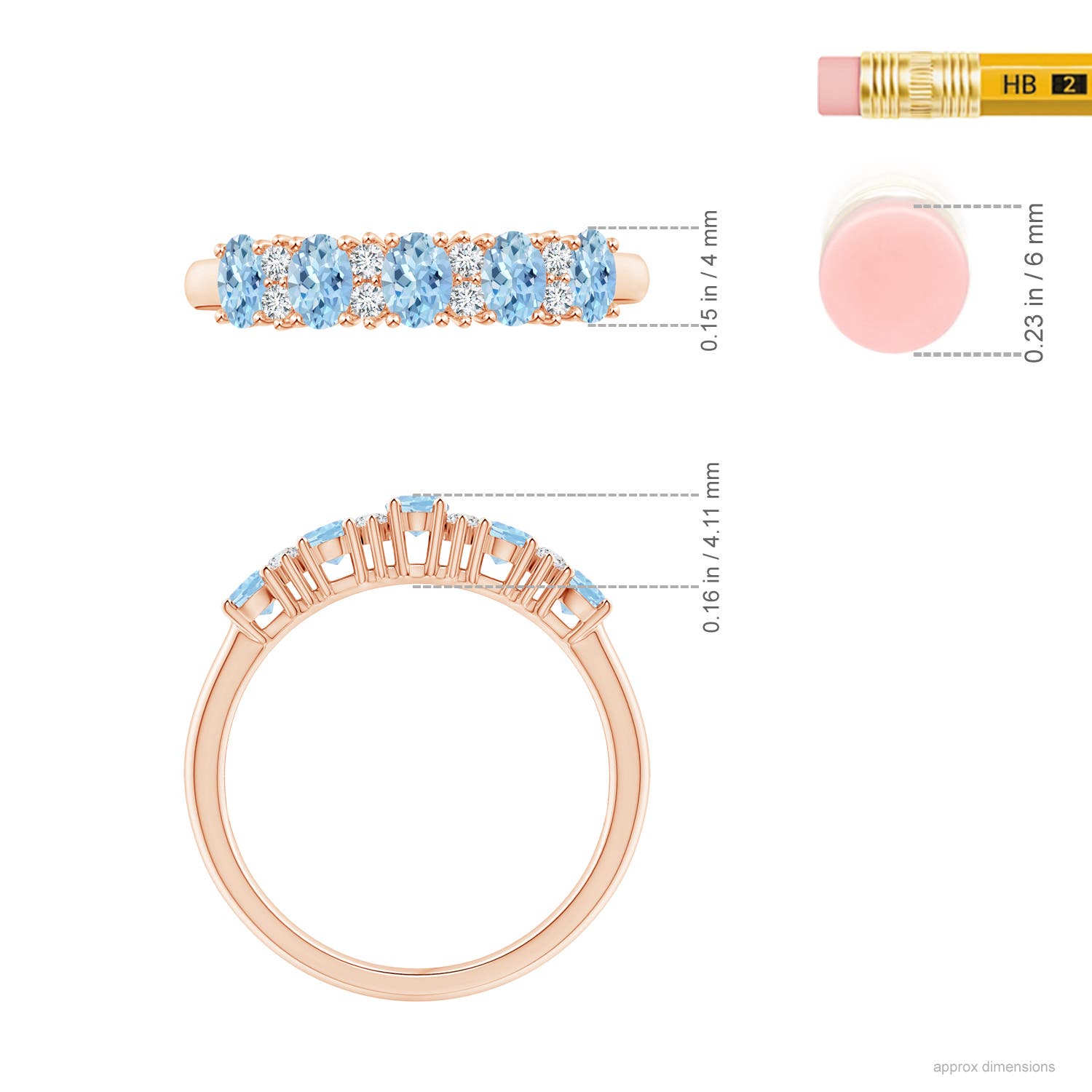 AAA - Aquamarine / 0.86 CT / 14 KT Rose Gold