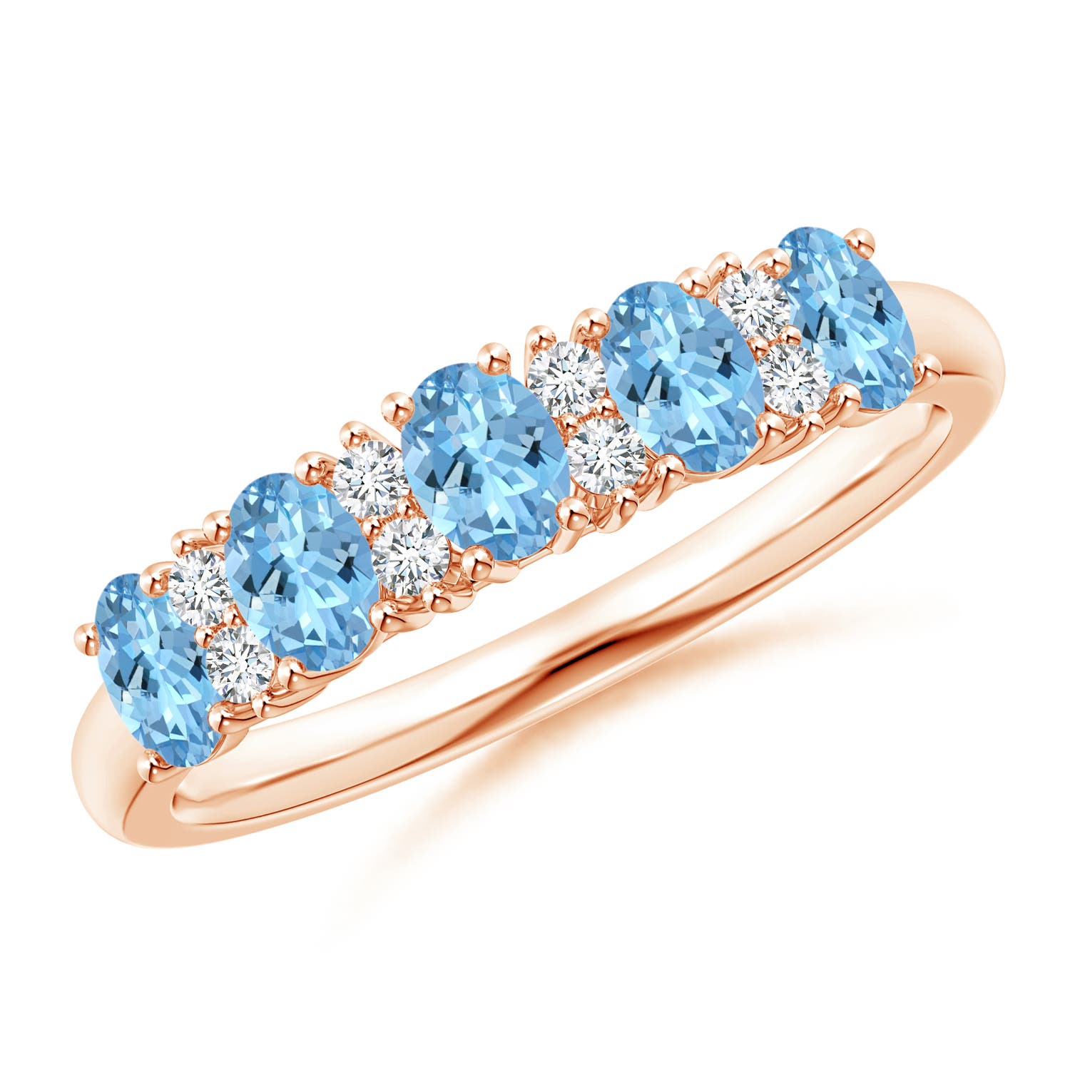 AAAA - Aquamarine / 0.86 CT / 14 KT Rose Gold