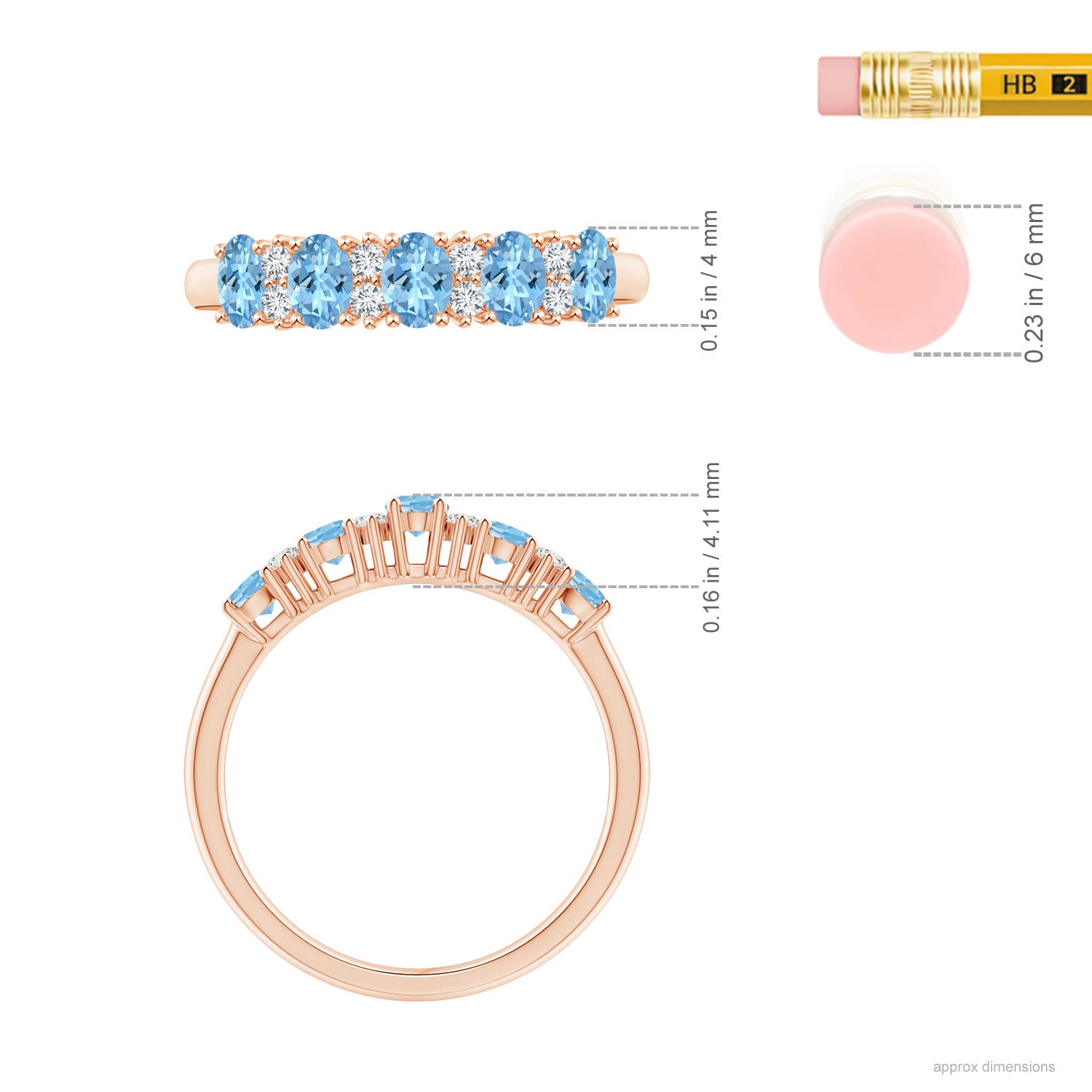 AAAA - Aquamarine / 0.86 CT / 14 KT Rose Gold