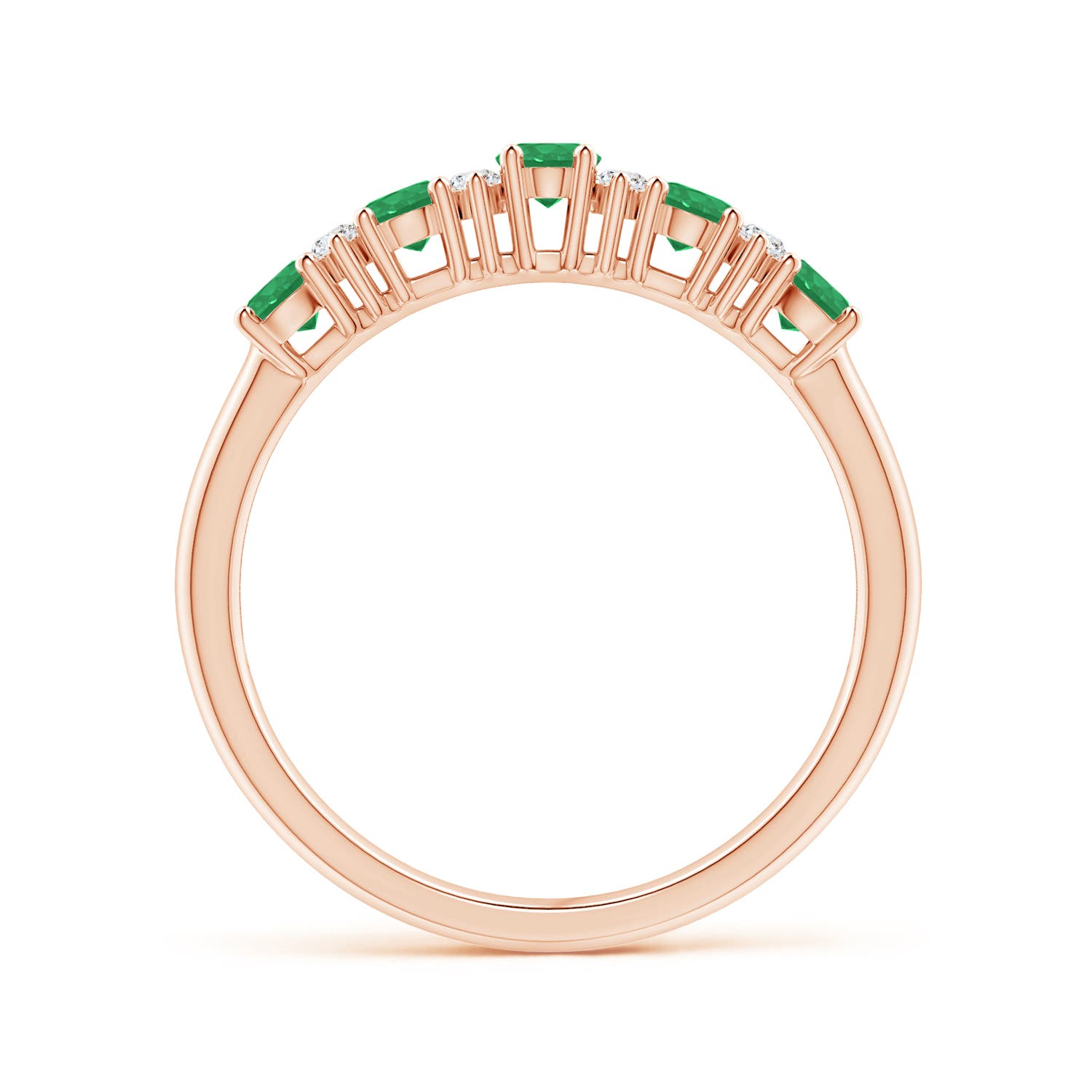 A - Emerald / 0.71 CT / 14 KT Rose Gold