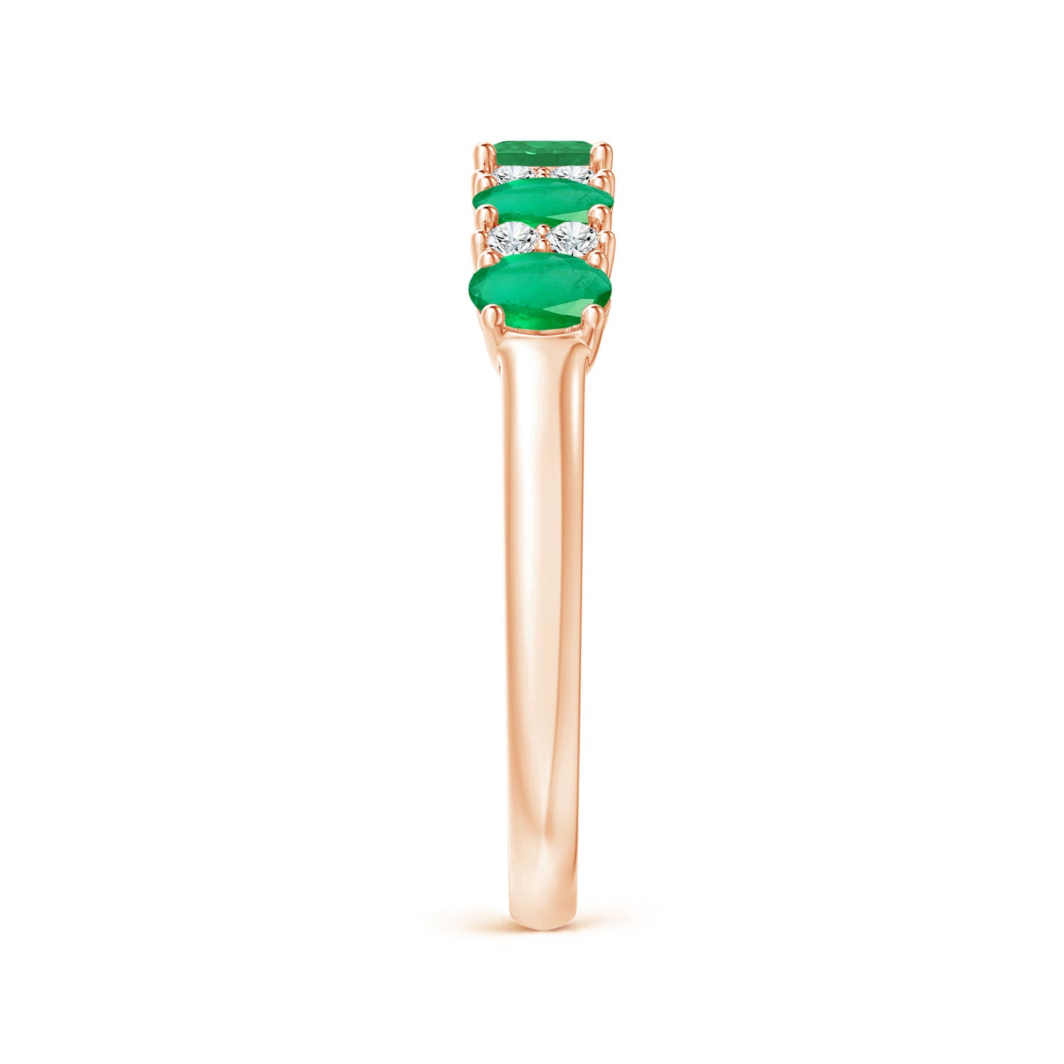 A - Emerald / 0.71 CT / 14 KT Rose Gold