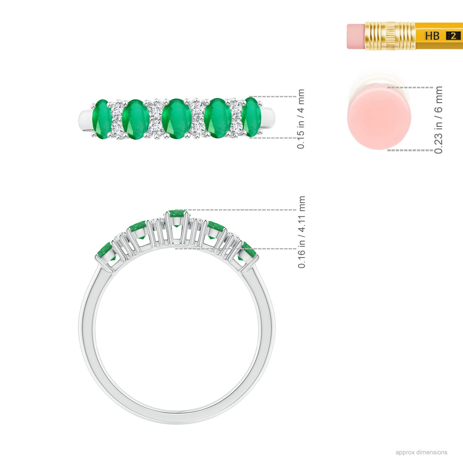 A - Emerald / 0.71 CT / 14 KT White Gold