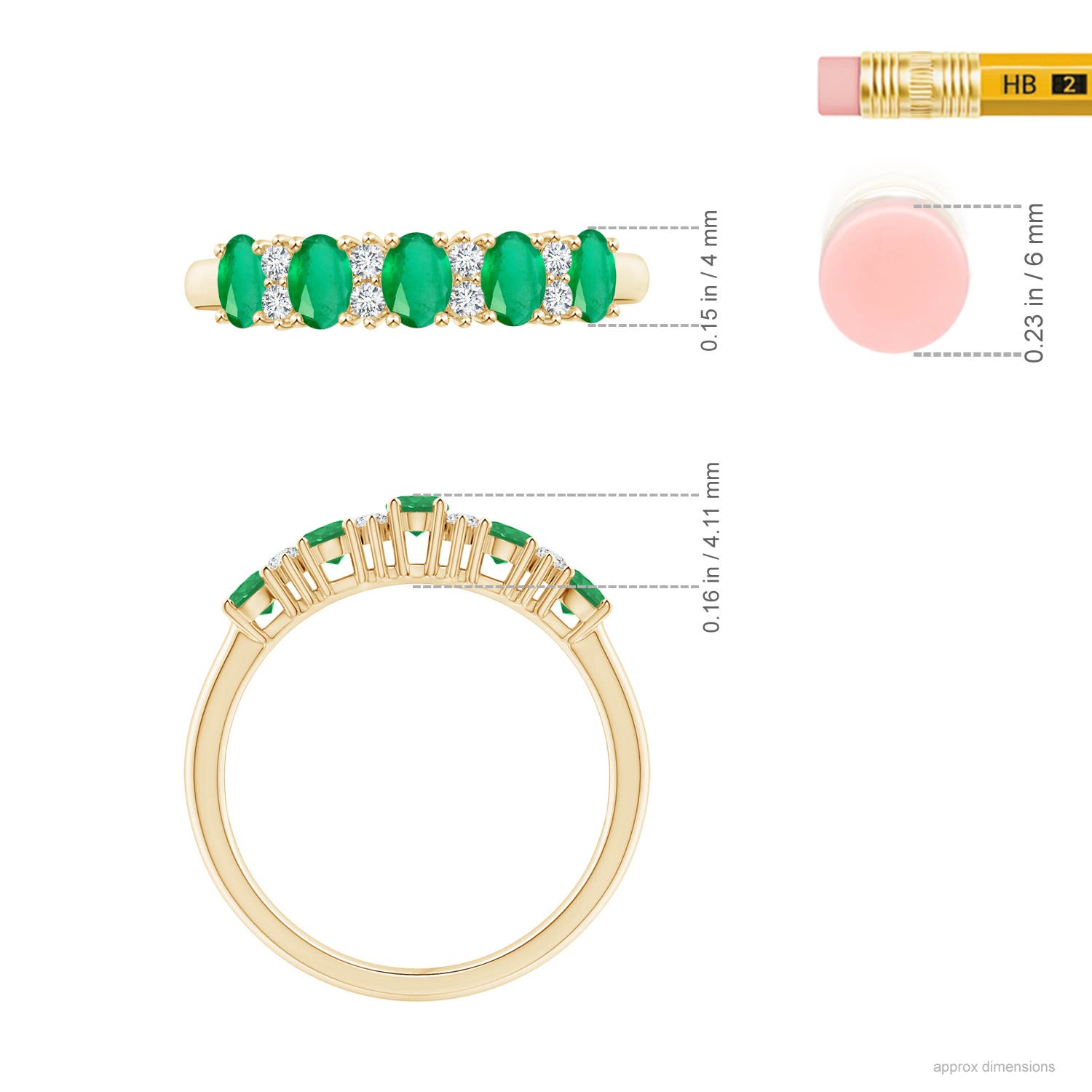 A - Emerald / 0.71 CT / 14 KT Yellow Gold