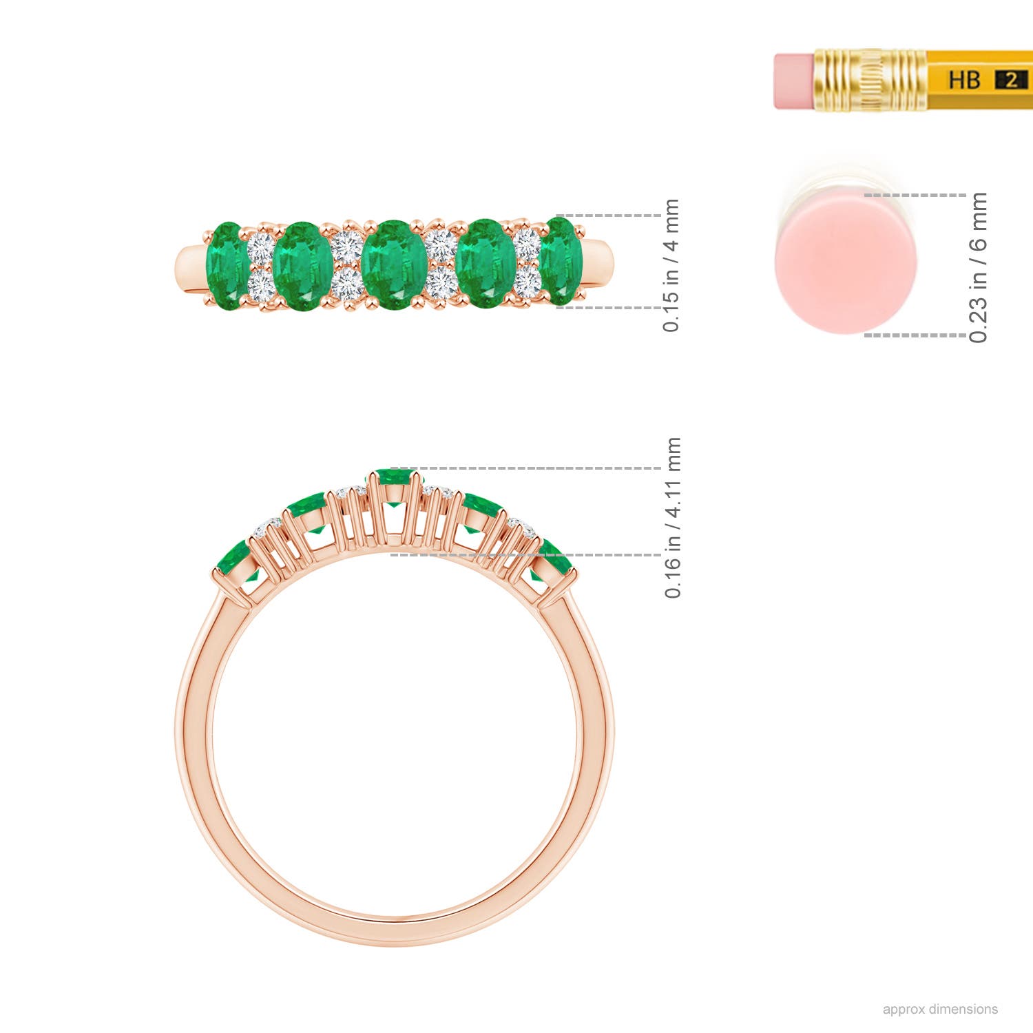 AA - Emerald / 0.71 CT / 14 KT Rose Gold