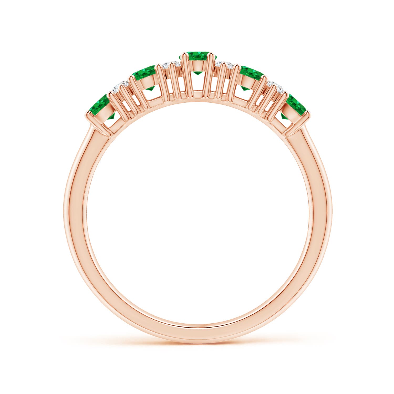 AAA - Emerald / 0.71 CT / 14 KT Rose Gold