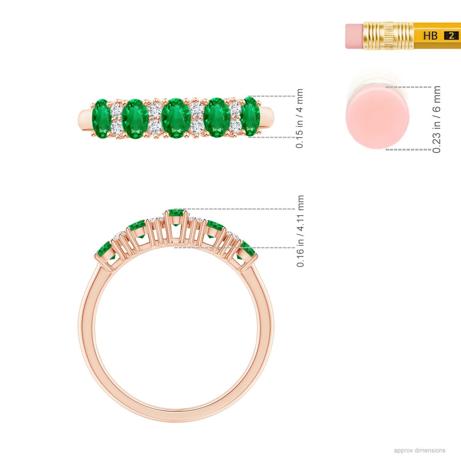 AAA - Emerald / 0.71 CT / 14 KT Rose Gold