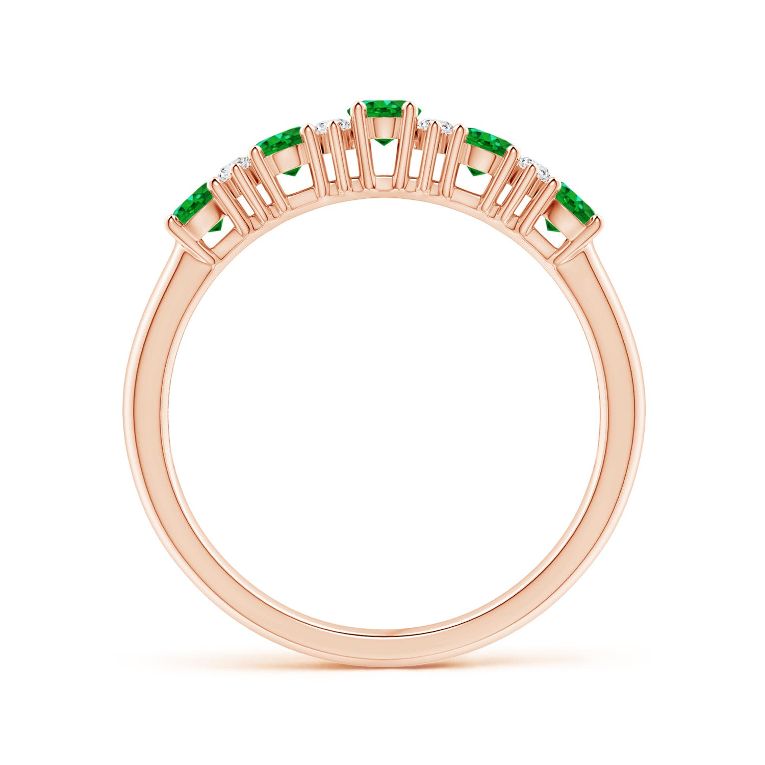 AAAA - Emerald / 0.71 CT / 14 KT Rose Gold