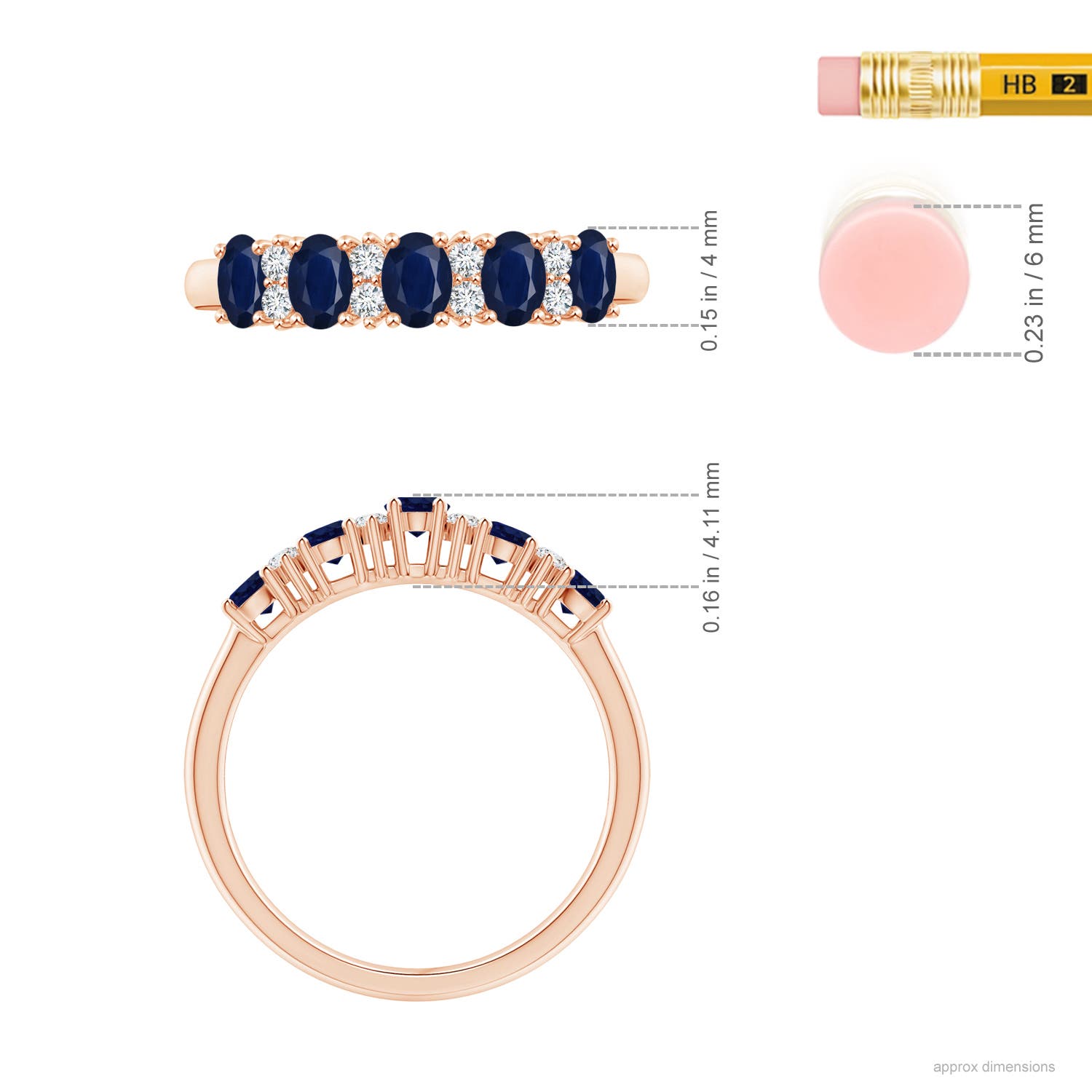 A - Blue Sapphire / 1.11 CT / 14 KT Rose Gold