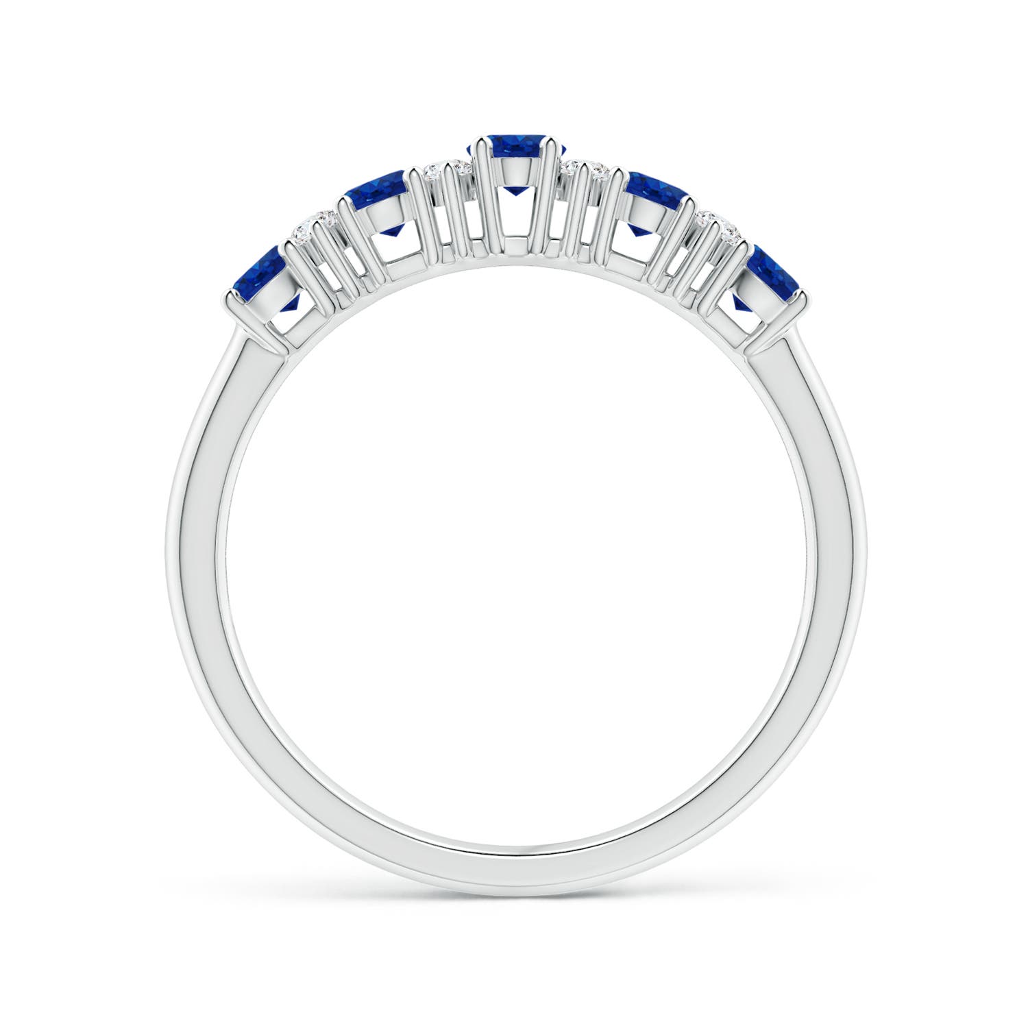 AAA - Blue Sapphire / 1.11 CT / 14 KT White Gold