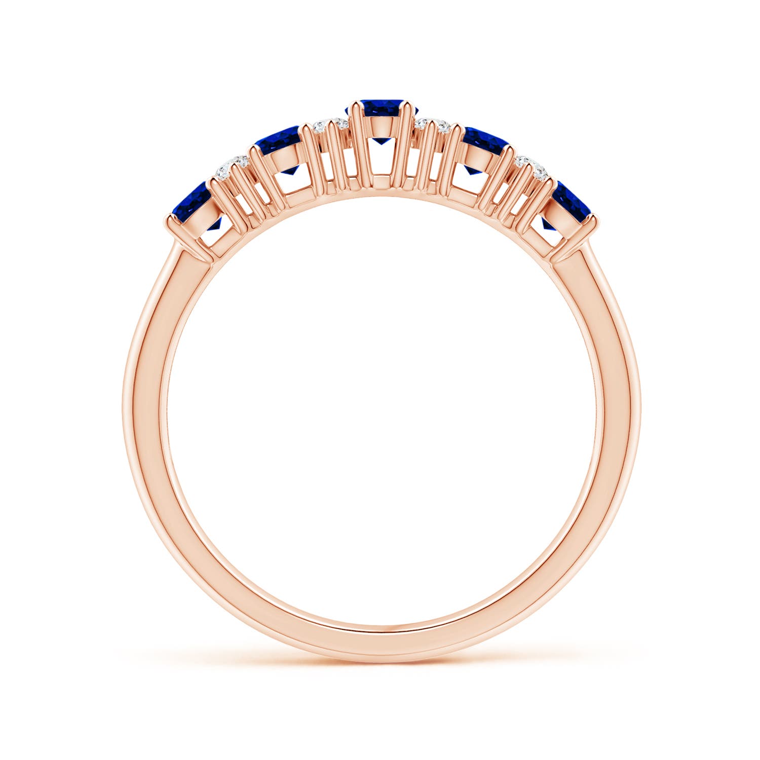 AAAA - Blue Sapphire / 1.11 CT / 14 KT Rose Gold