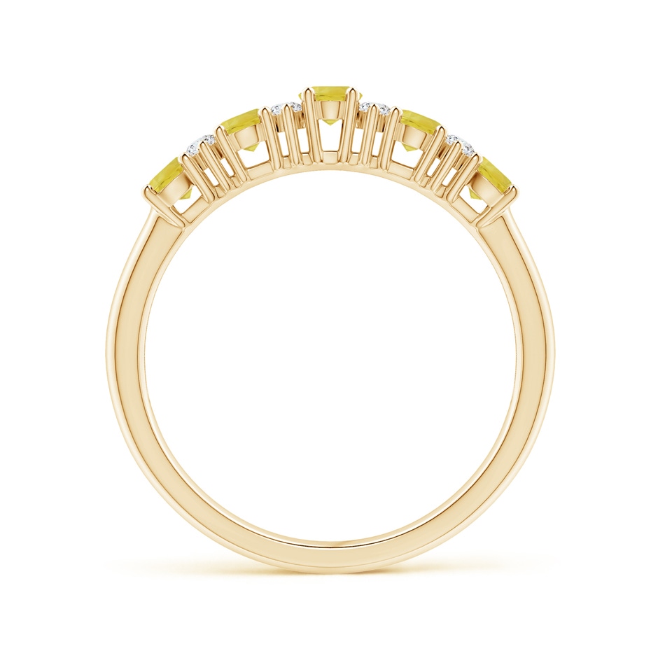 4x3mm A Five Stone Yellow Sapphire and Diamond Wedding Band in Yellow Gold side-1
