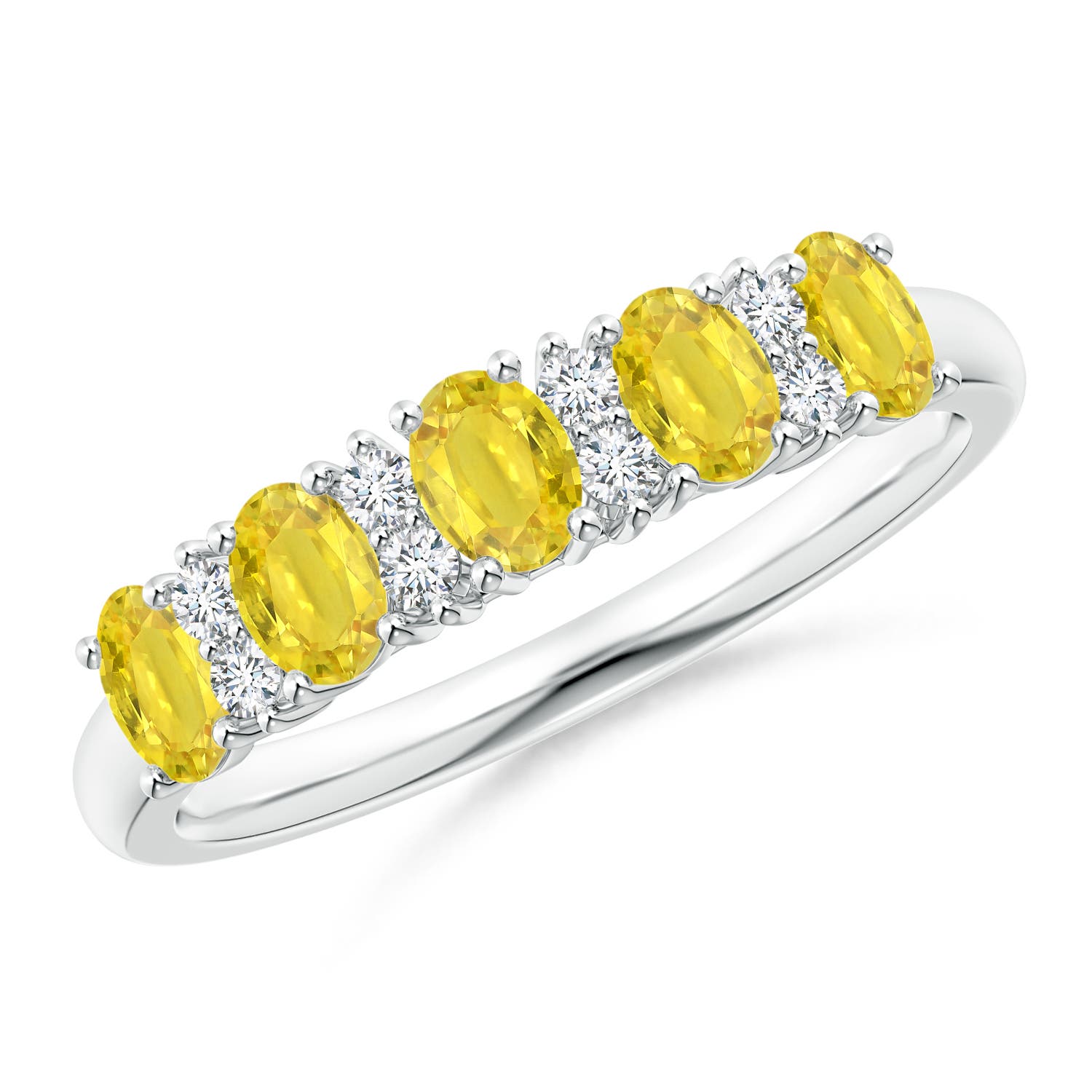 AA - Yellow Sapphire / 1.51 CT / 14 KT White Gold