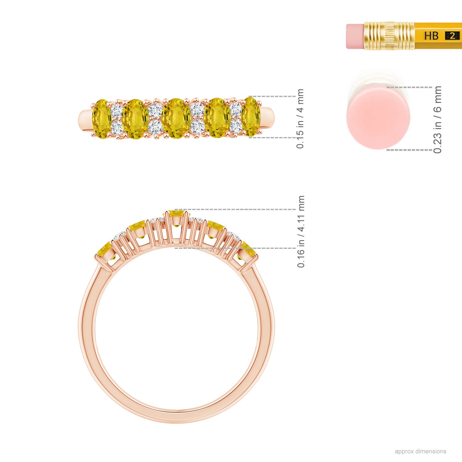 AAAA - Yellow Sapphire / 1.51 CT / 14 KT Rose Gold