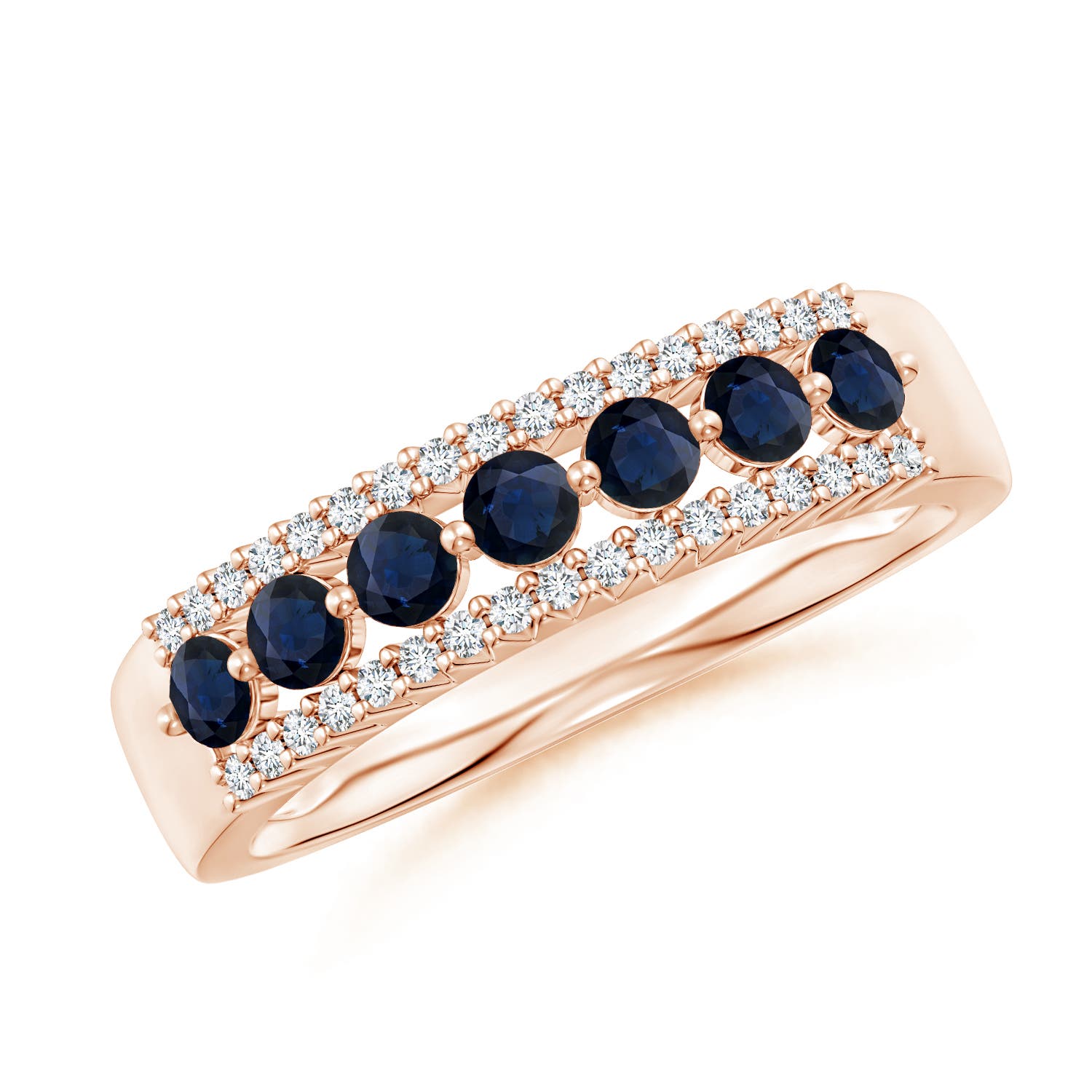 A - Blue Sapphire / 0.8 CT / 14 KT Rose Gold