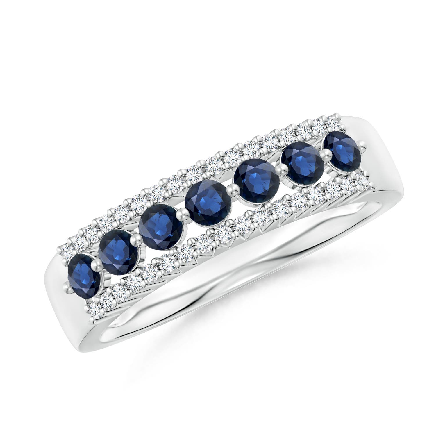 AA - Blue Sapphire / 0.8 CT / 14 KT White Gold