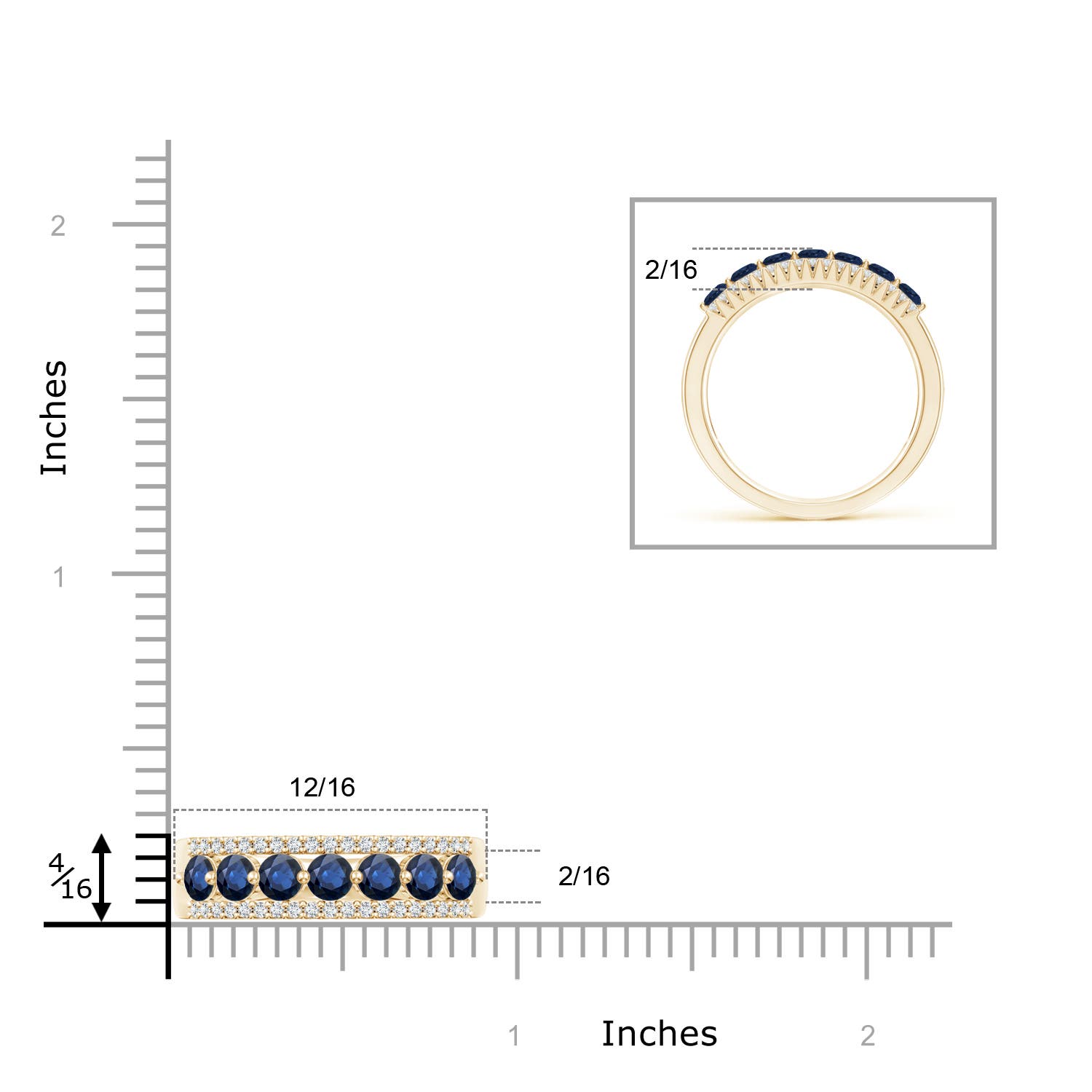 AA - Blue Sapphire / 0.8 CT / 14 KT Yellow Gold